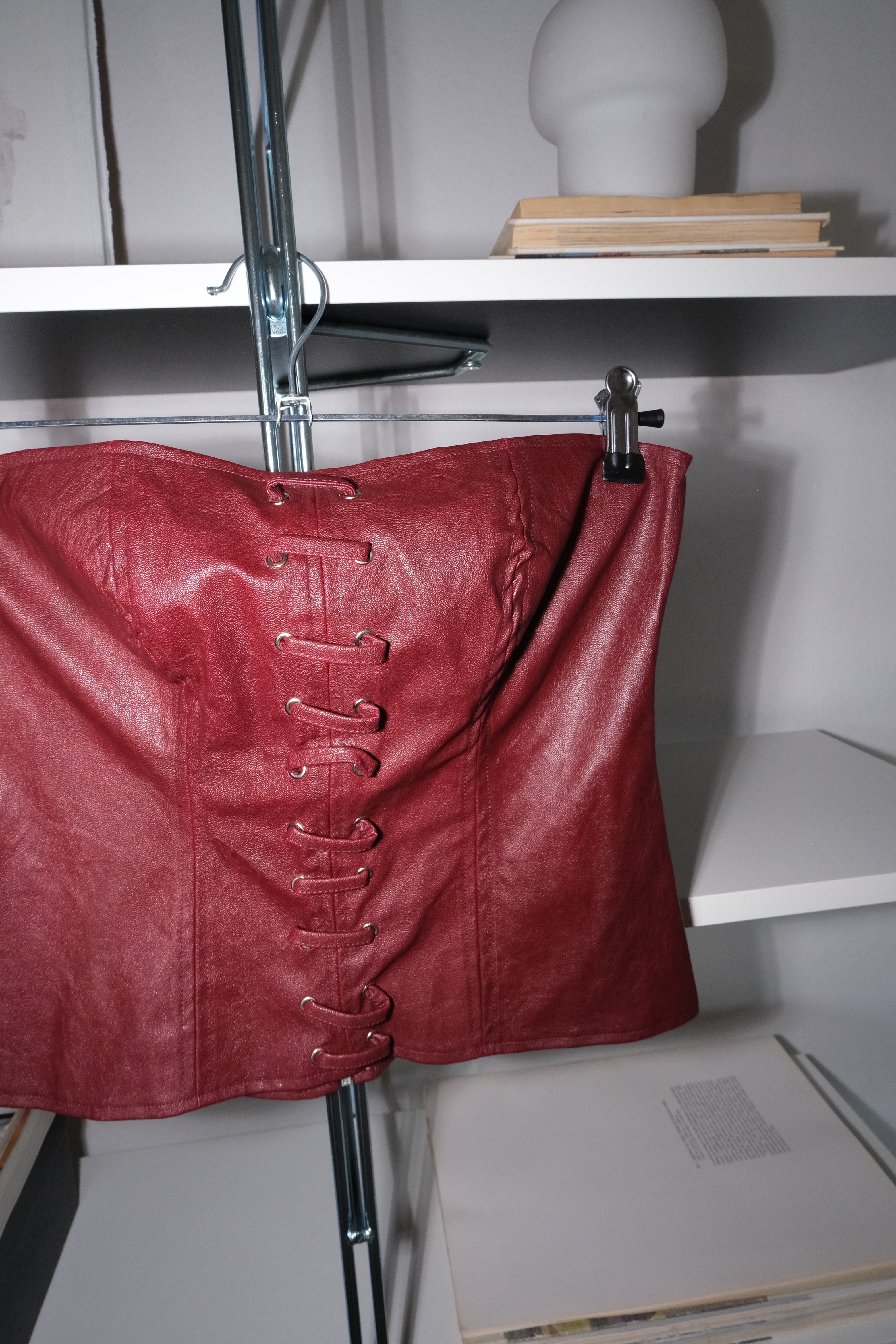 Burgundy Leather Bustier
