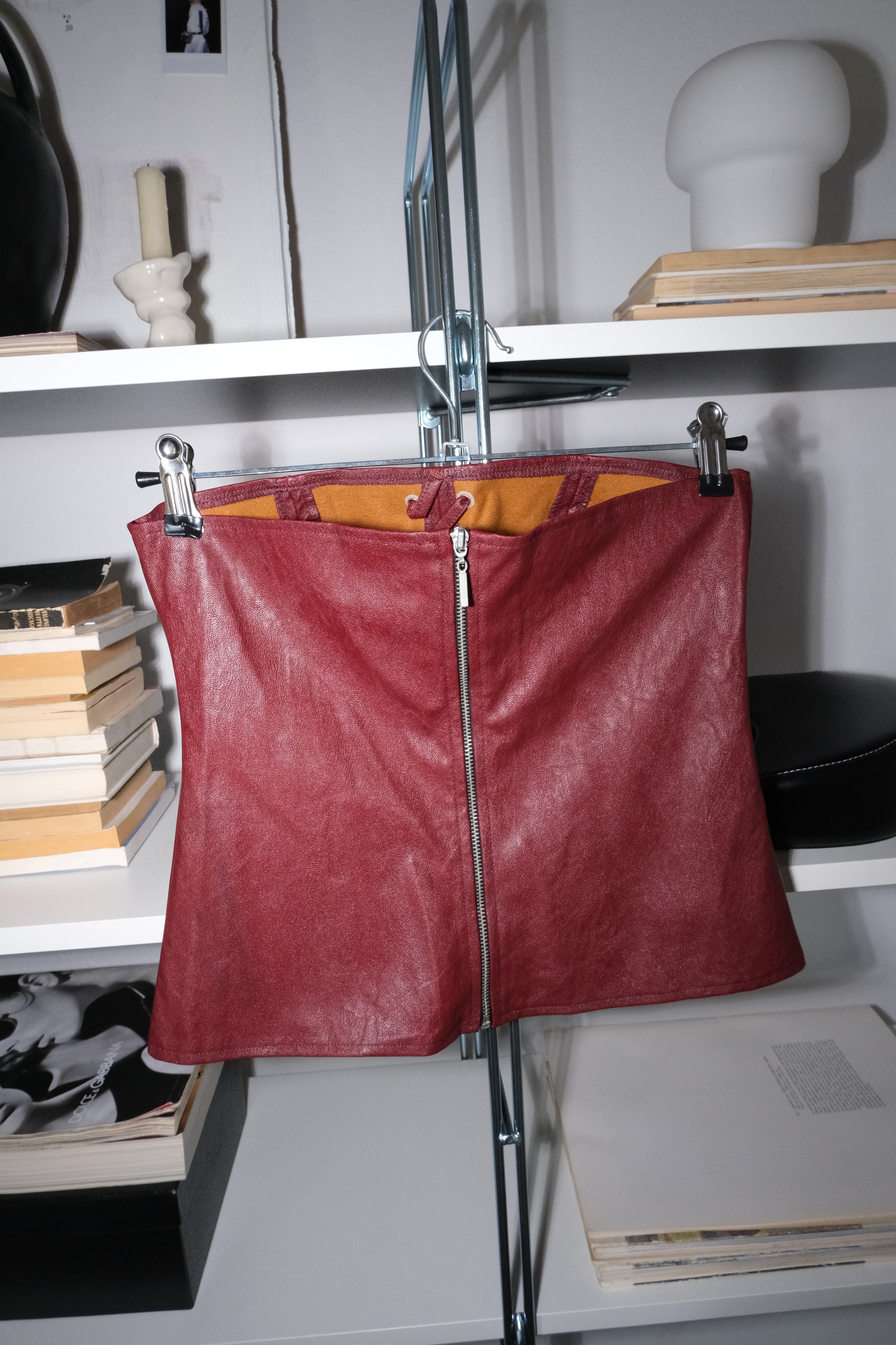 Burgundy Leather Bustier