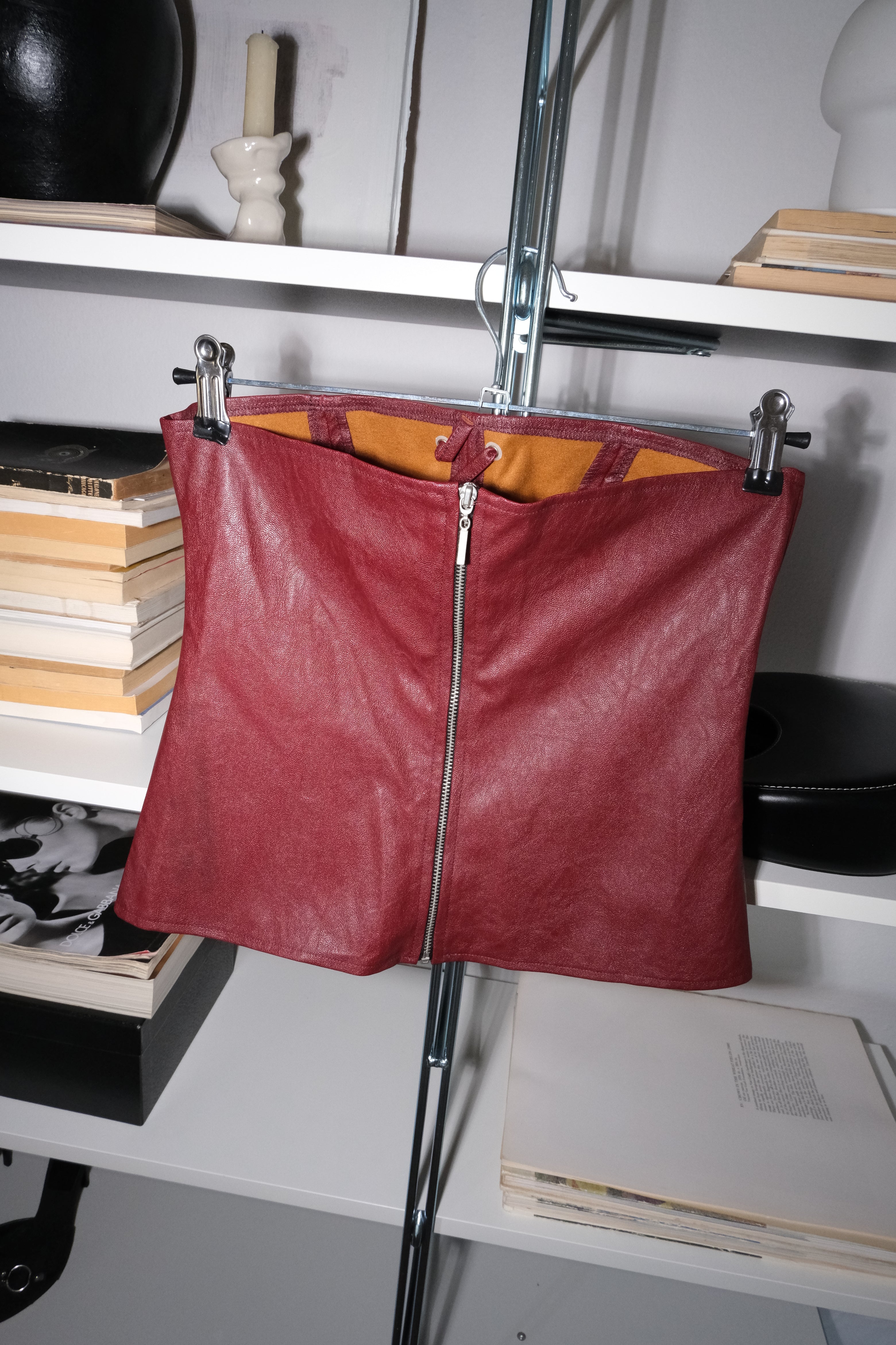 Burgundy Leather Bustier