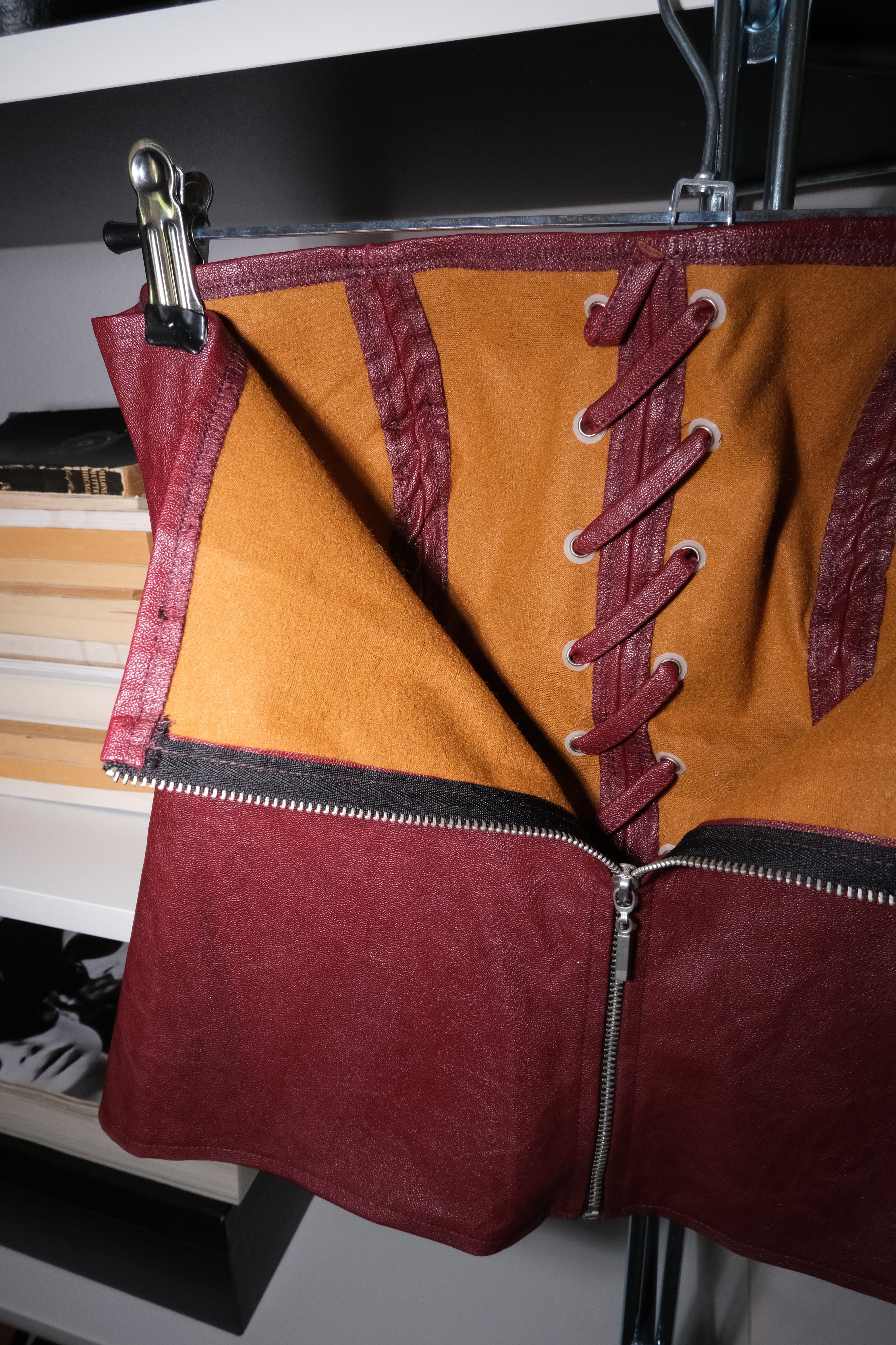 Burgundy Leather Bustier