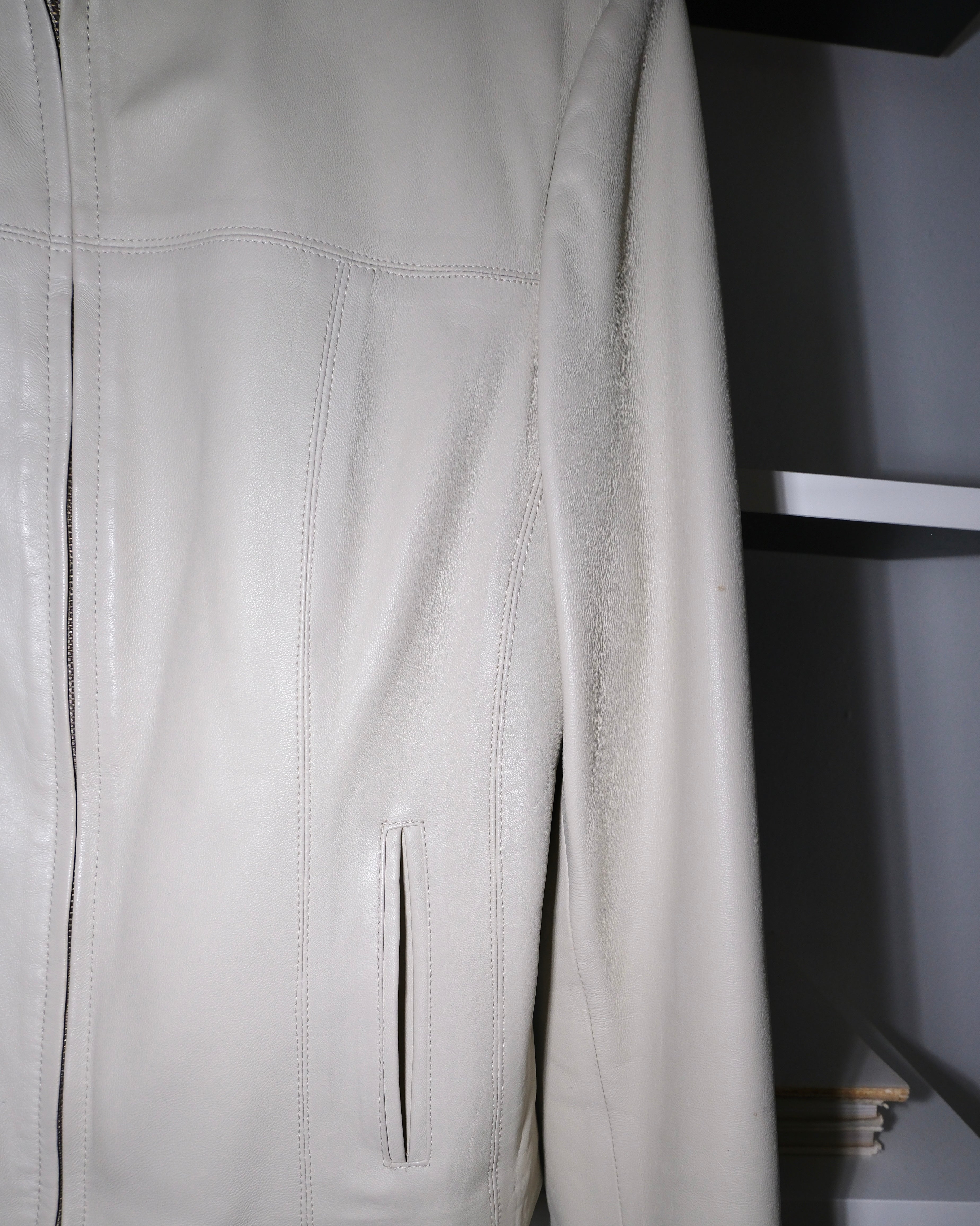 Taş Rengi Deri Ceket