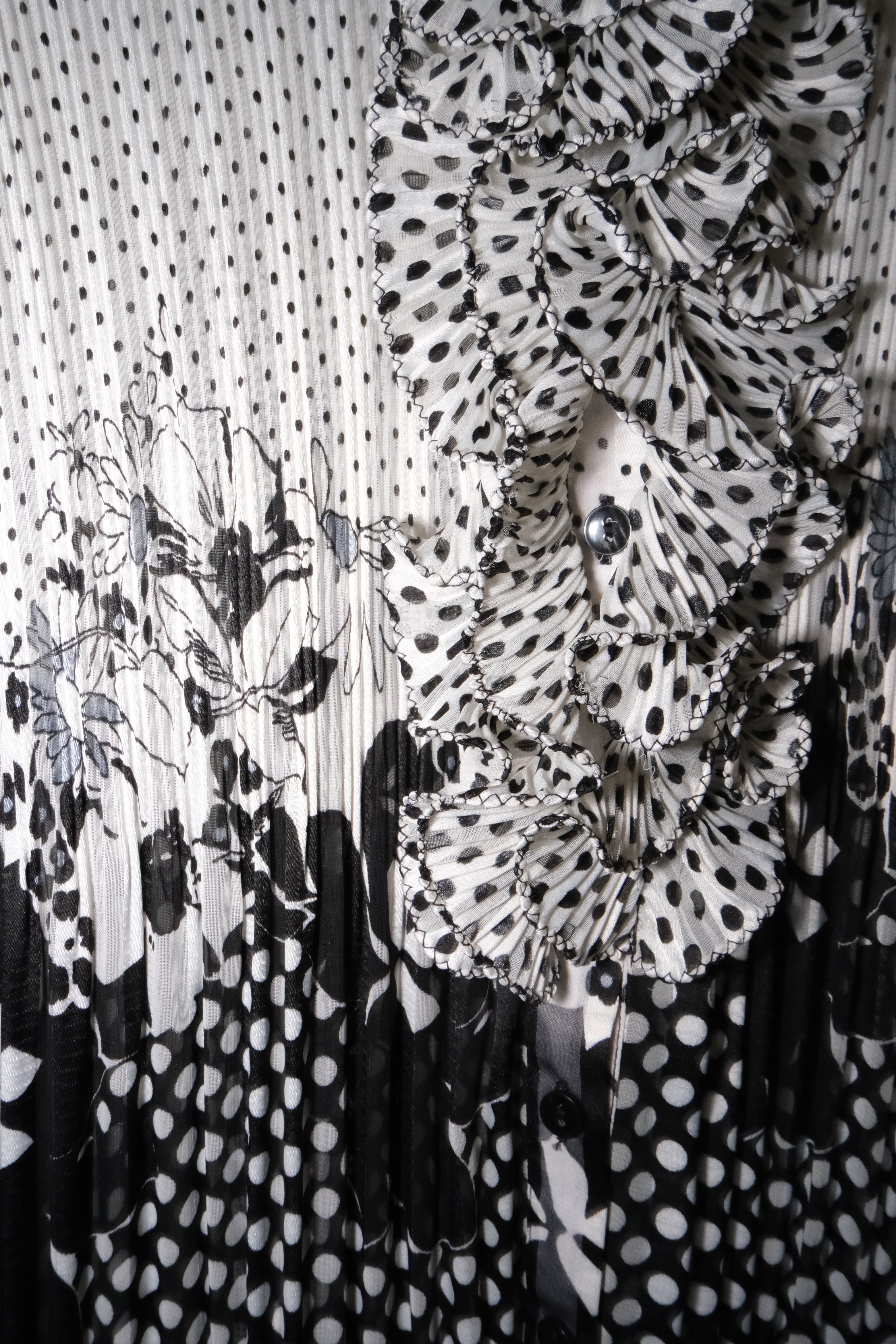 Polka Dot Floral Patterned Shirt