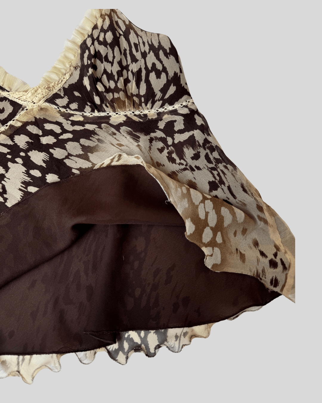 Patterned Strappy Chiffon Top