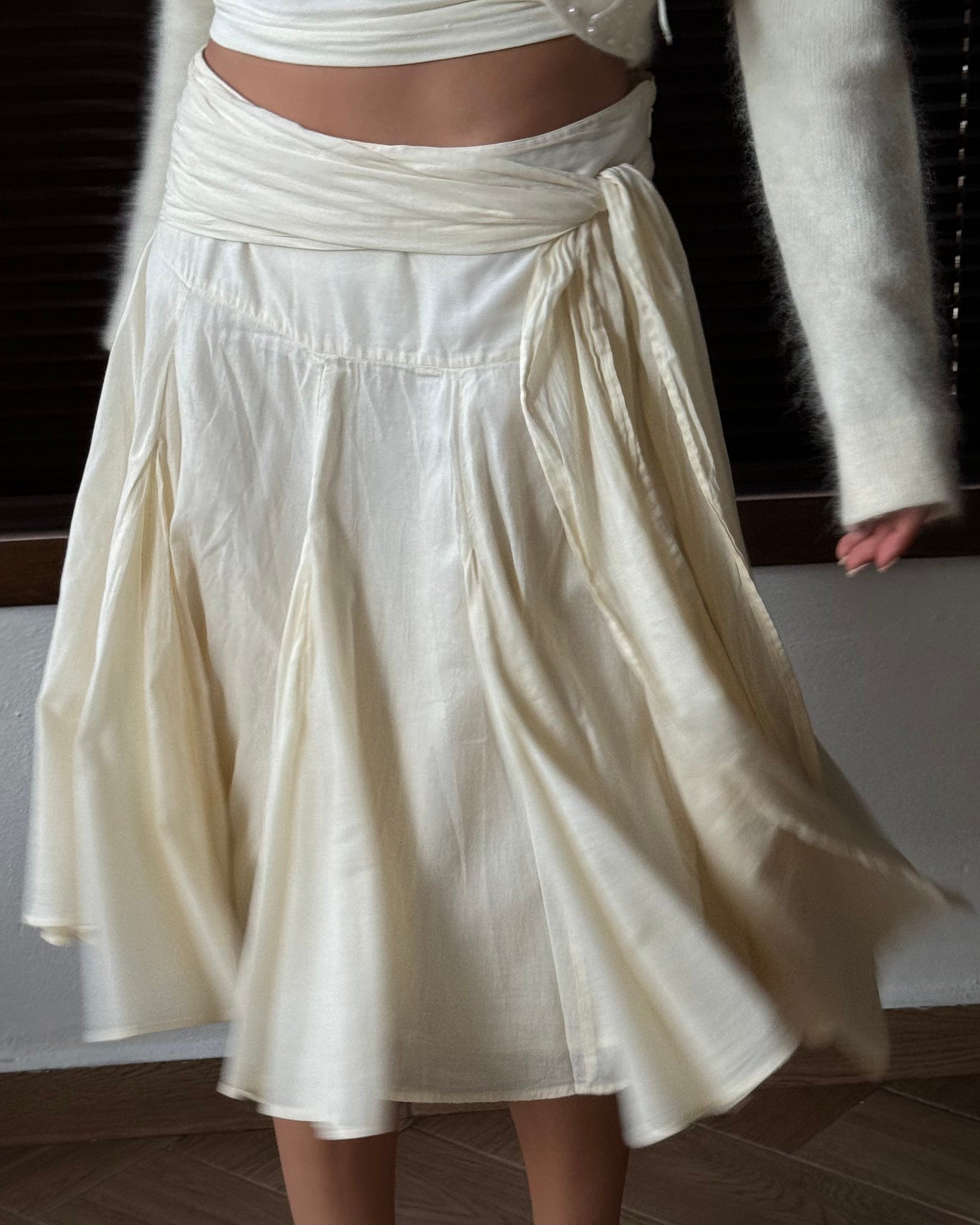 Tied Ecru Skirt