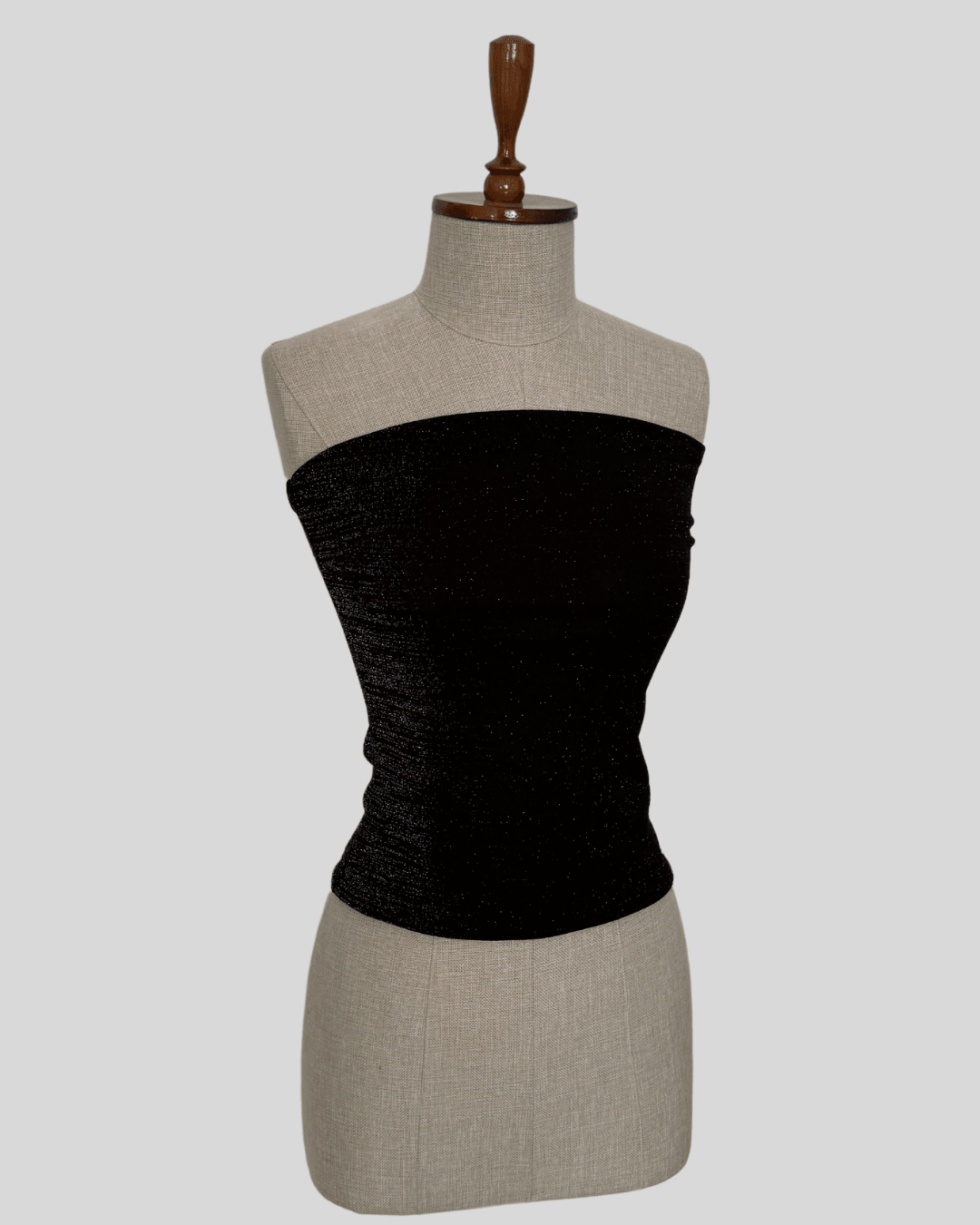 Knitted Glitter Detailed Strapless Top