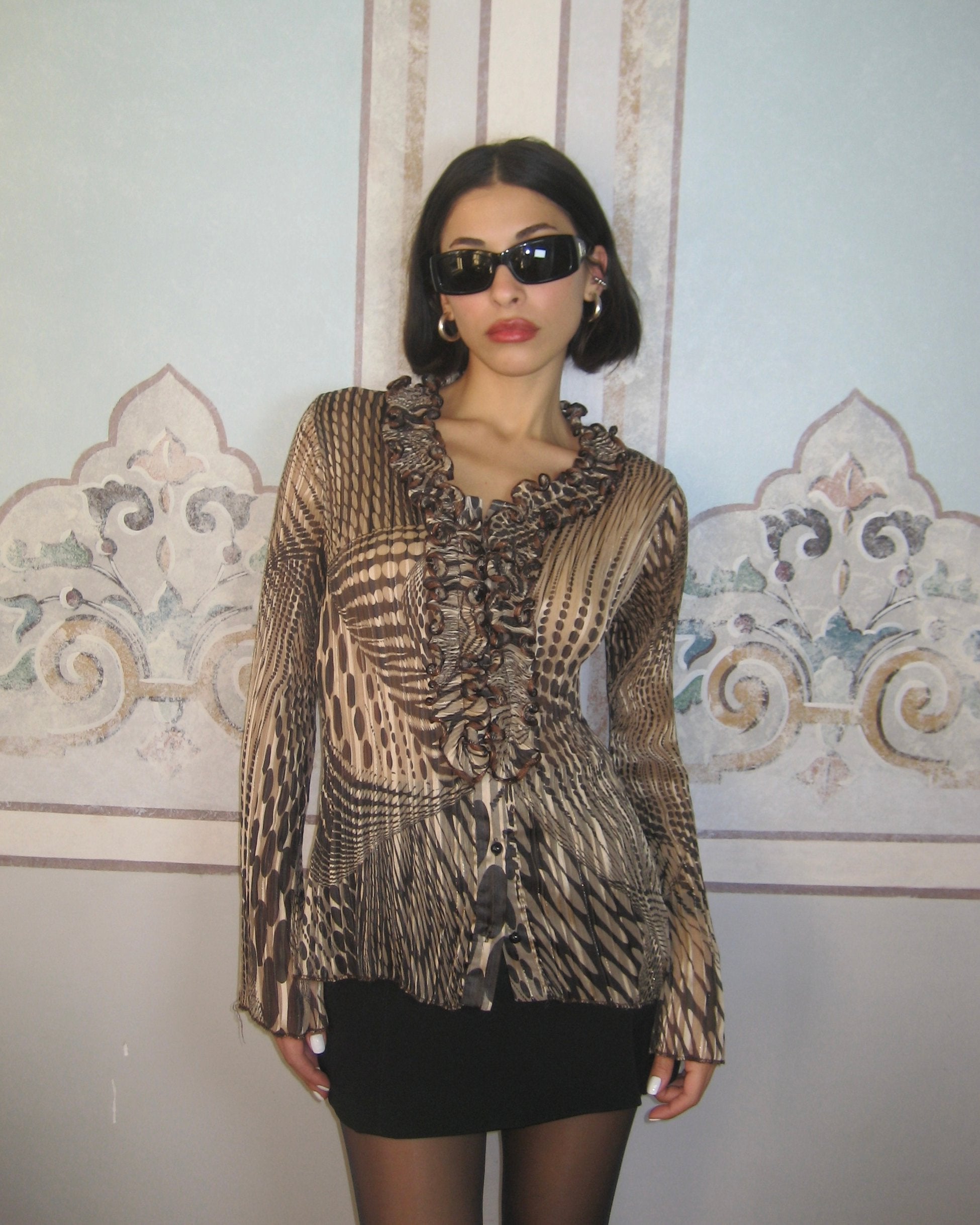 Patterned Chiffon Shirt