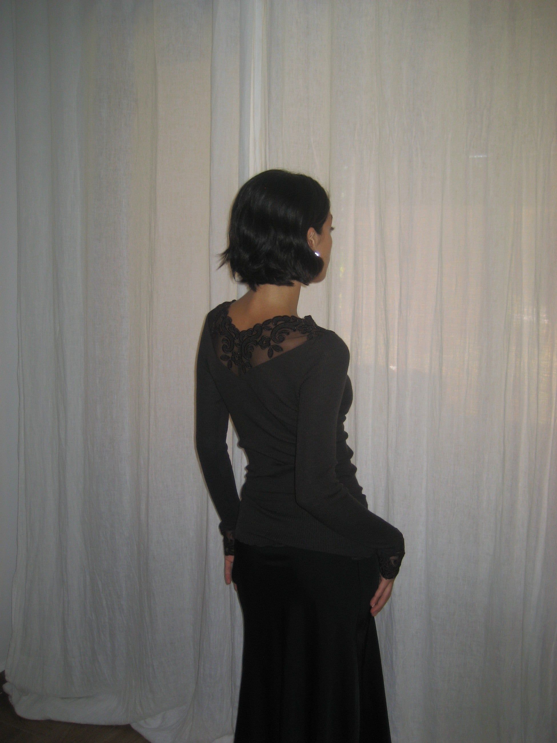 Lace Detailed Knit Blouse