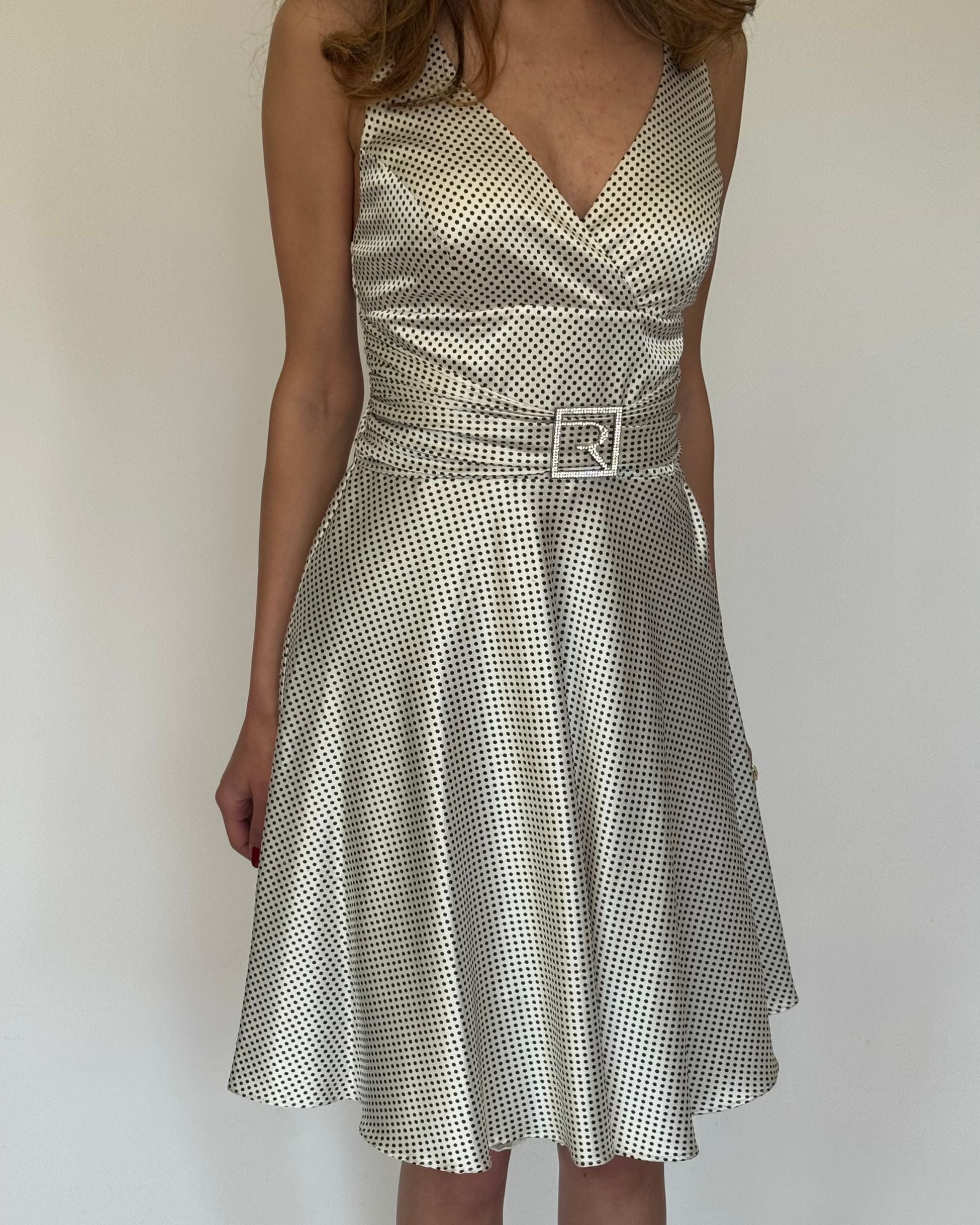 Polka Dot Dress with Belt Detail