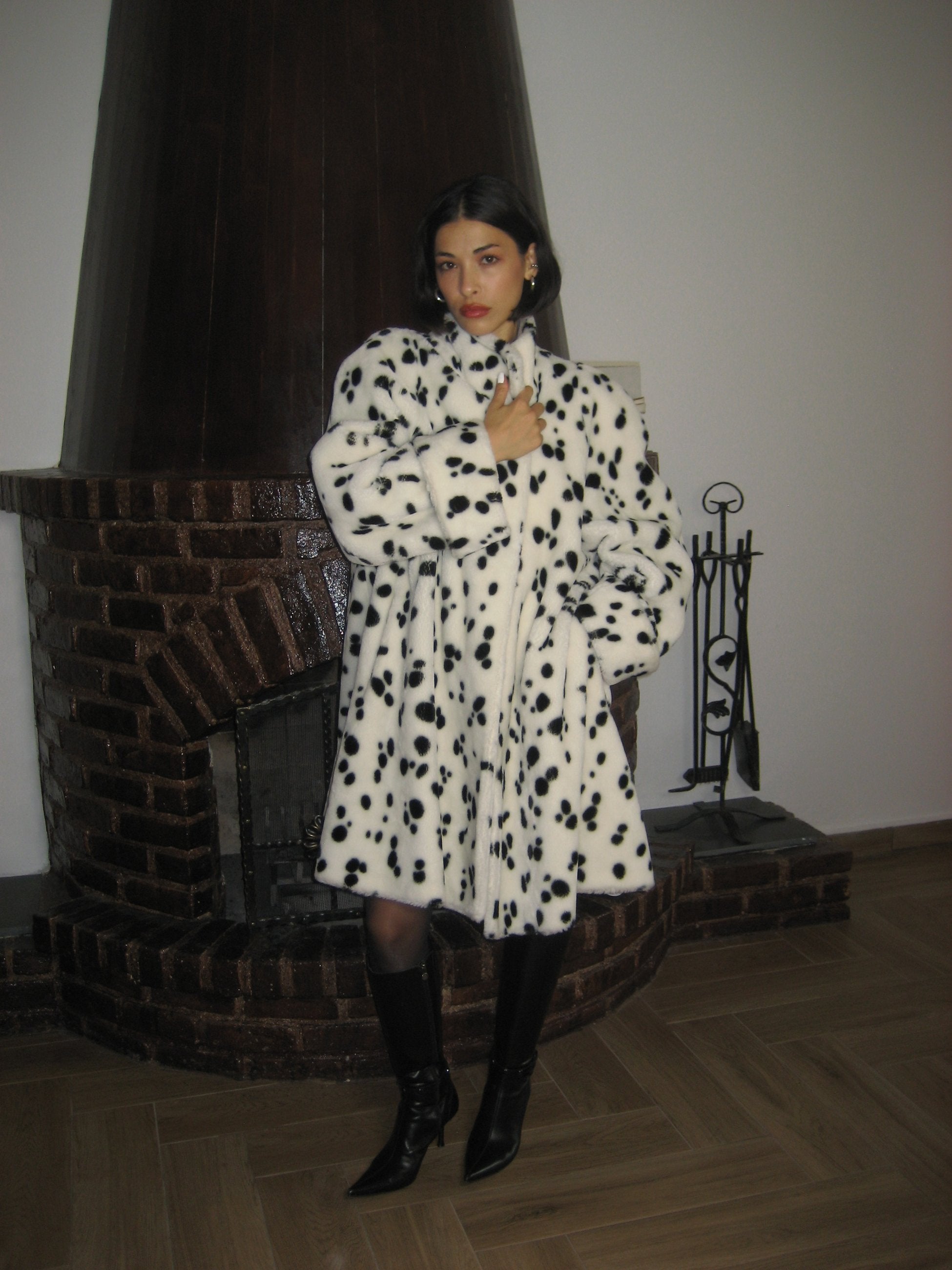 Dalmatian Patterned Plush Fur