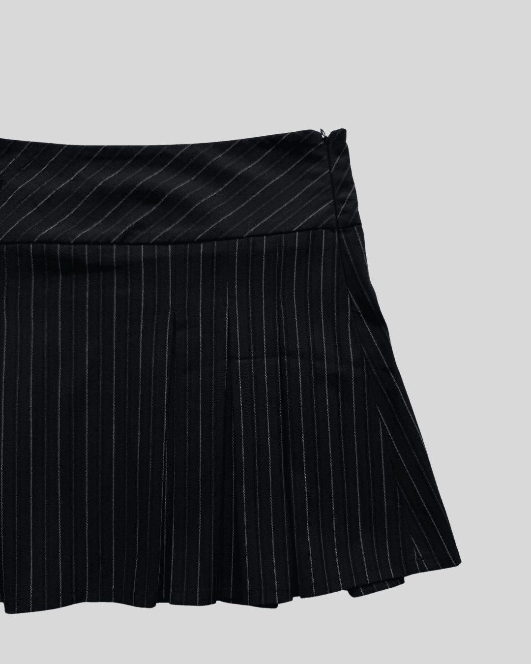 Striped Pleated Mini Skirt