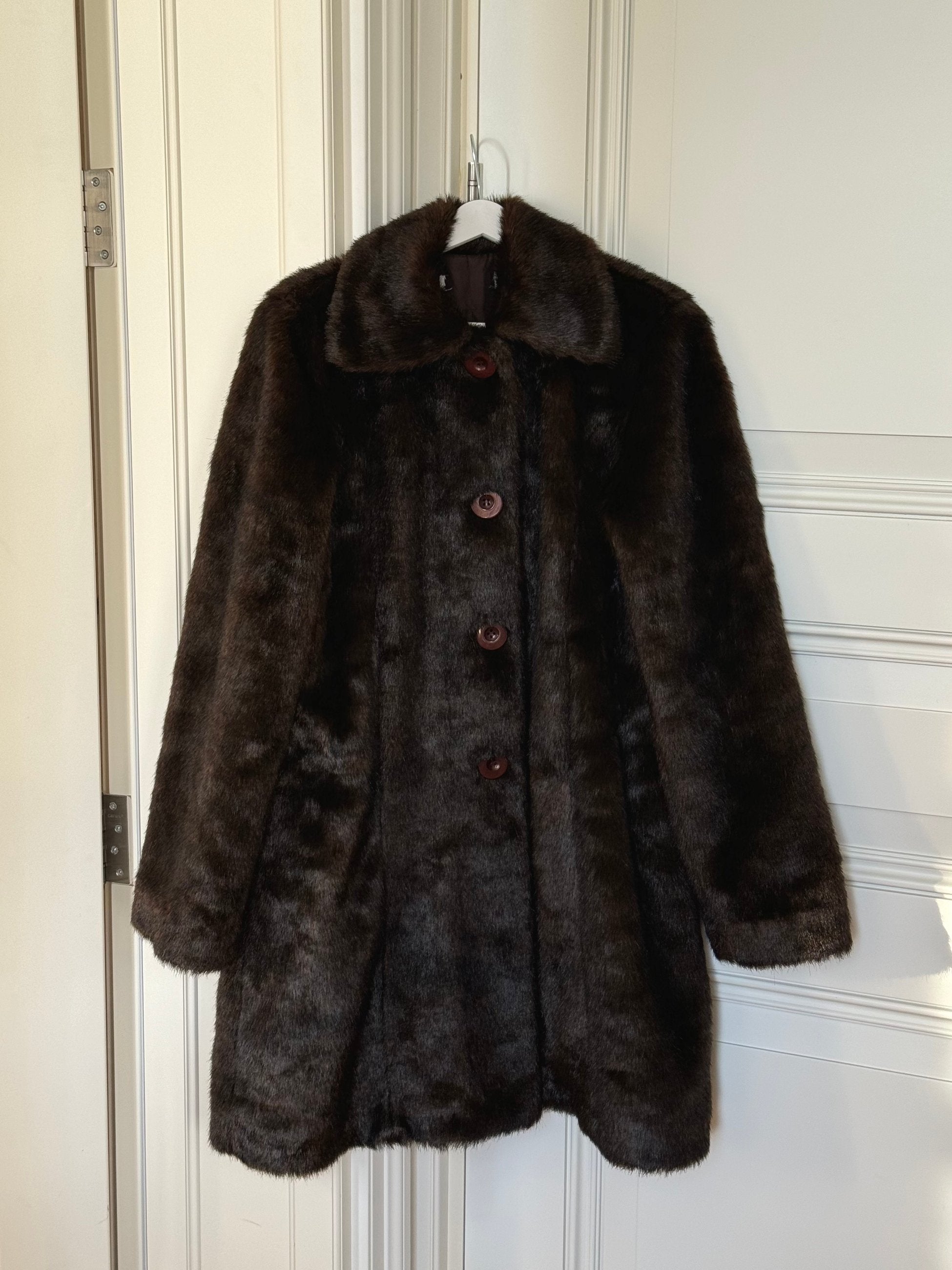 Brown Plush Fur with Buttons