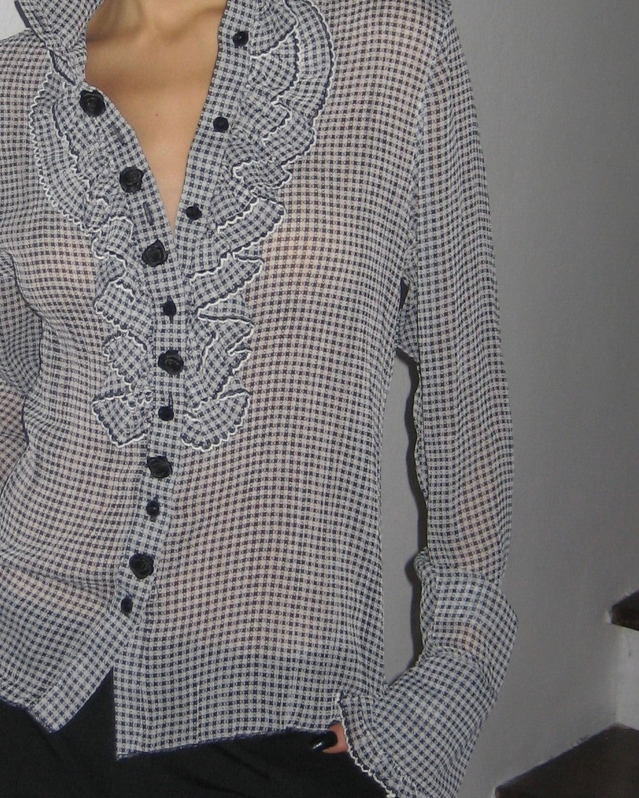 Plaid Chiffon Shirt