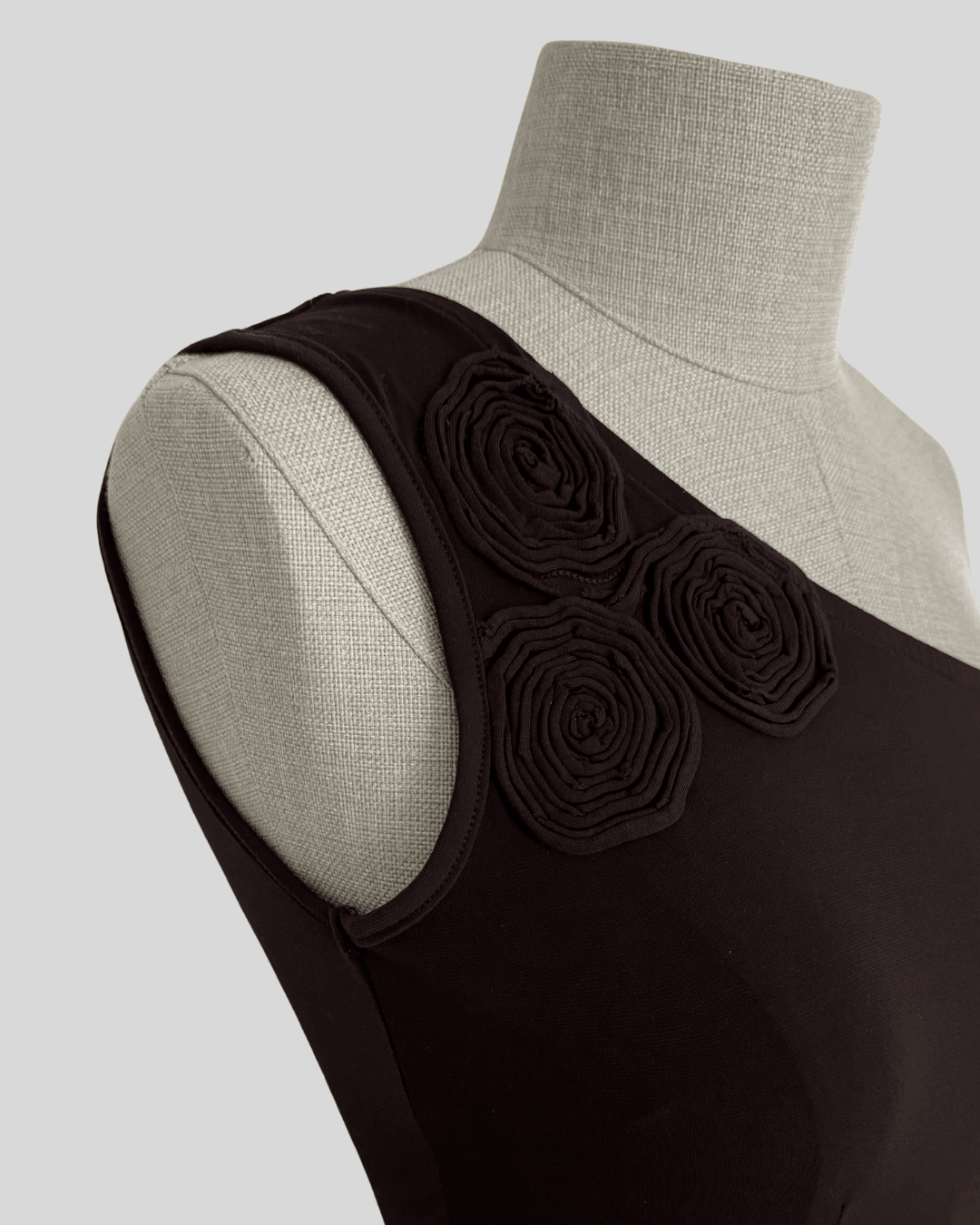One-Shoulder Brown Dress