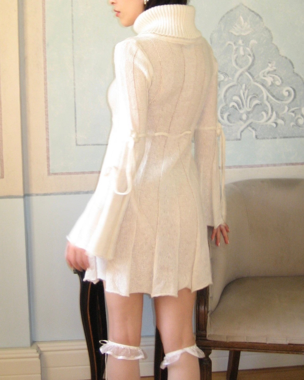 Floral Detailed Wool Dress