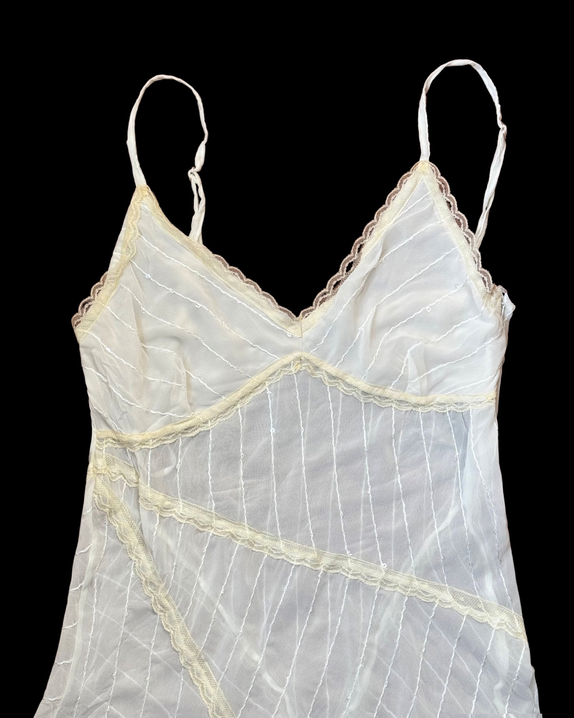 Asymmetrical Cut Strap Tulle Blouse
