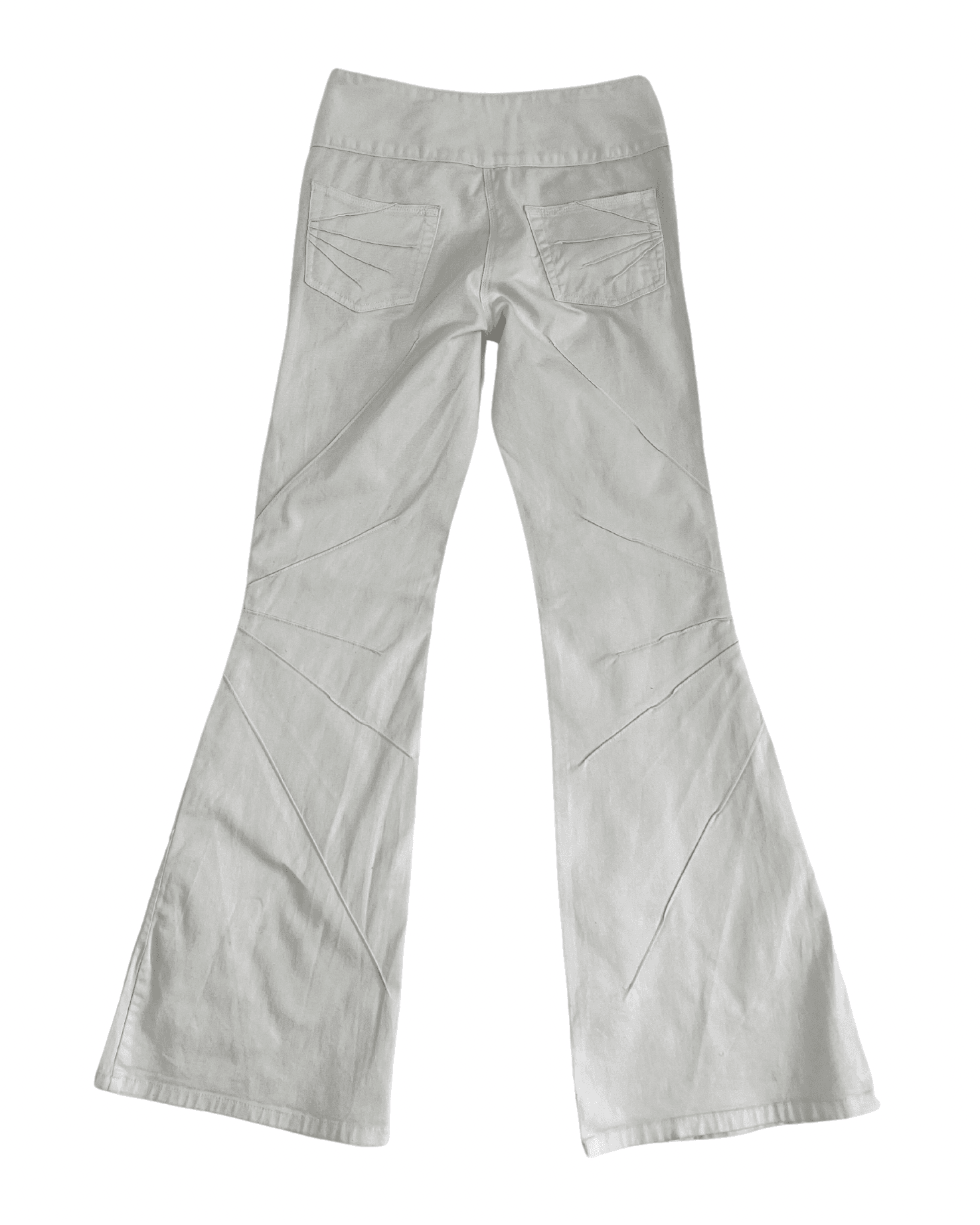 Vintage White Trousers with Belt Detail