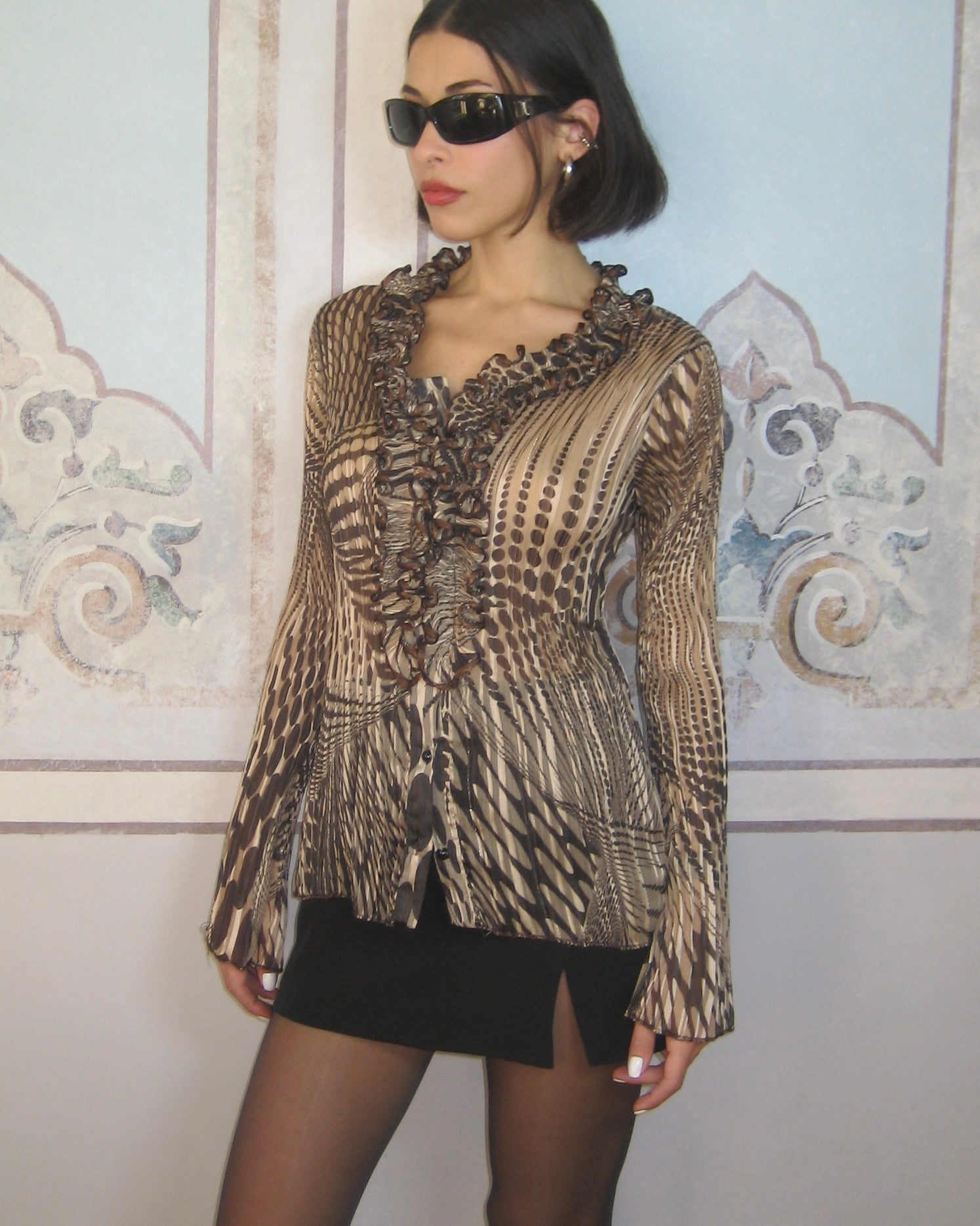 Patterned Chiffon Shirt
