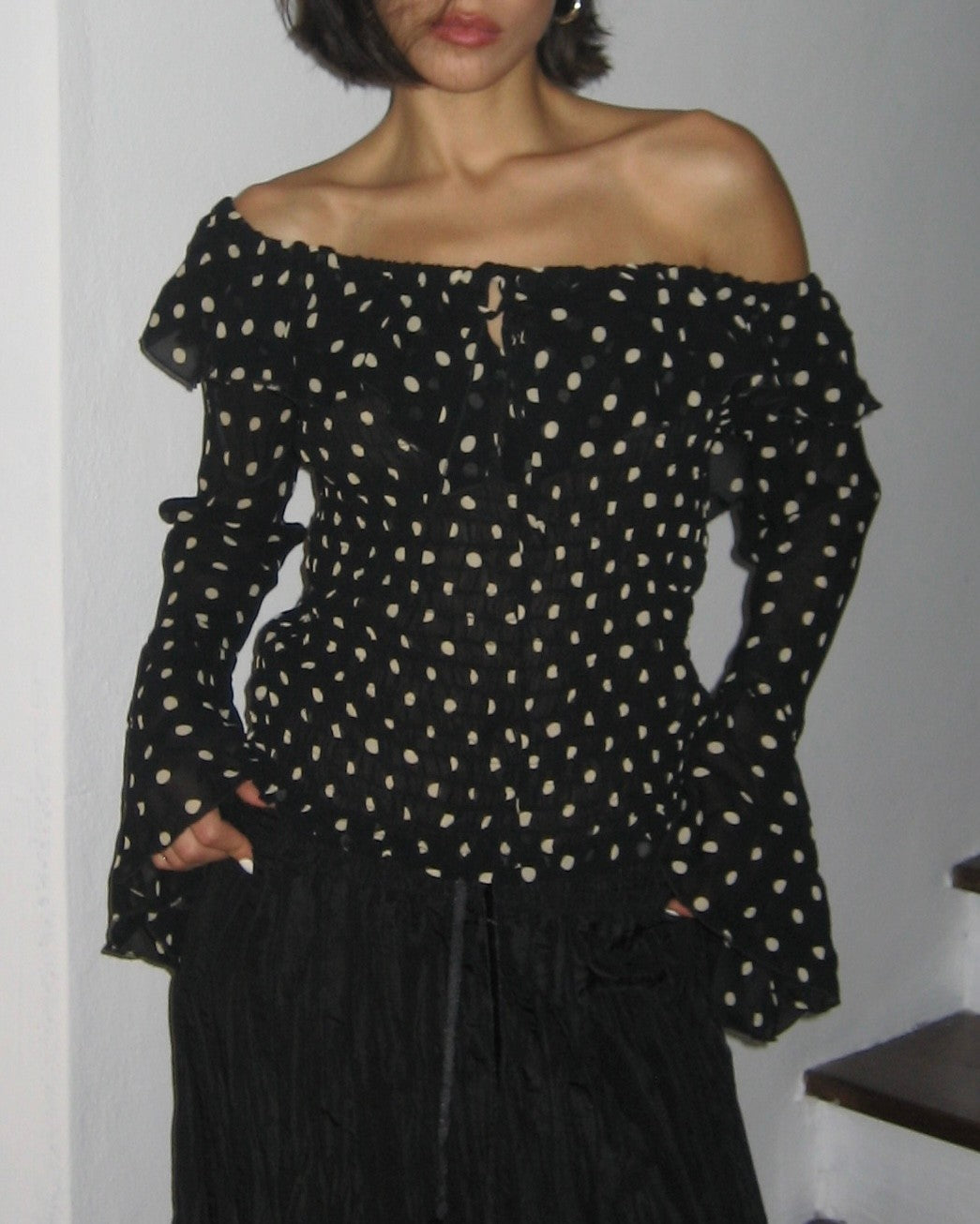 Polka Dot Chiffon Blouse