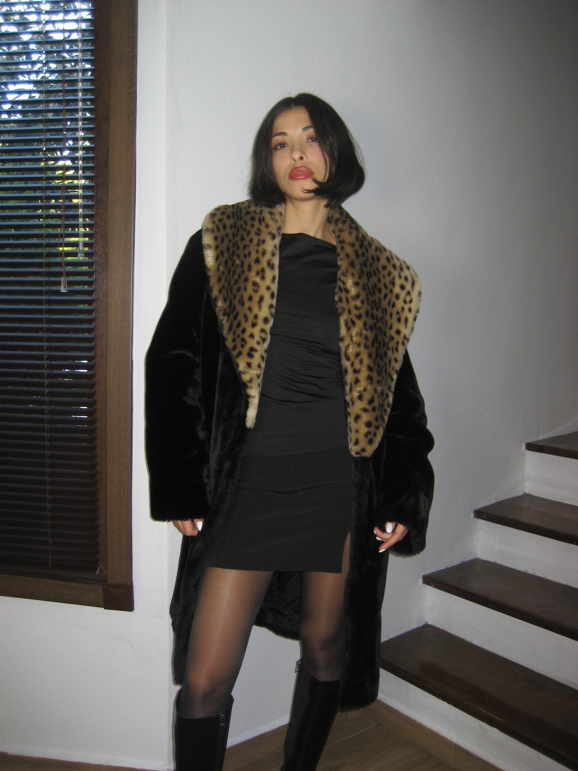Leopard Plush Fur Collar