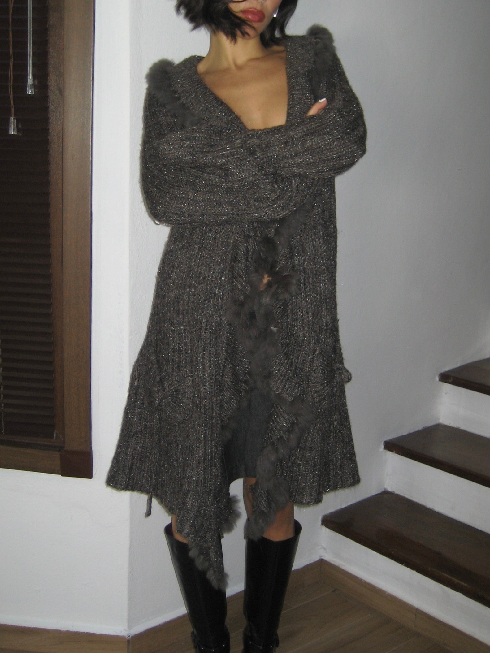 Wool Blend Long Cardigan