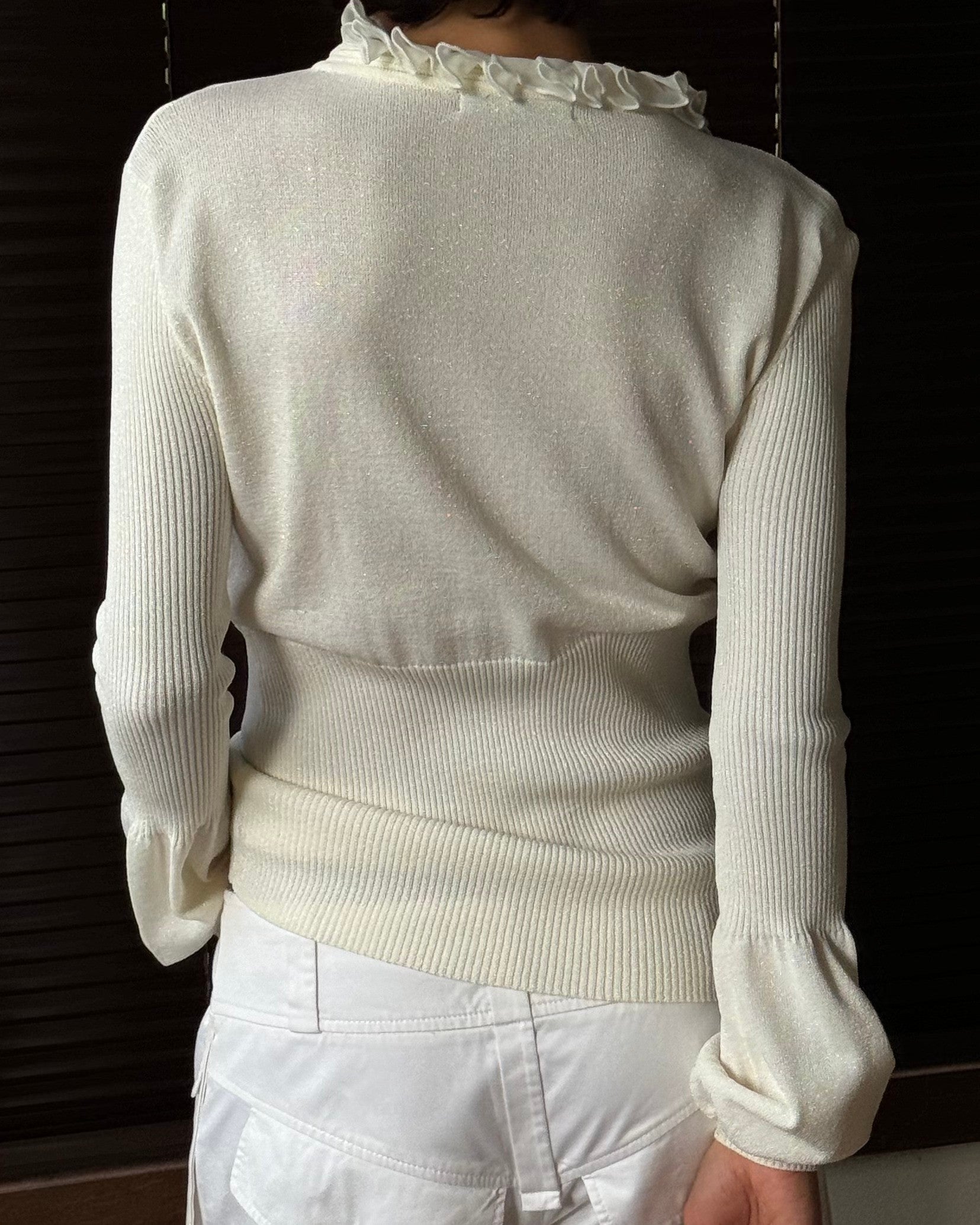 Knitted Sweater with Collar Detail