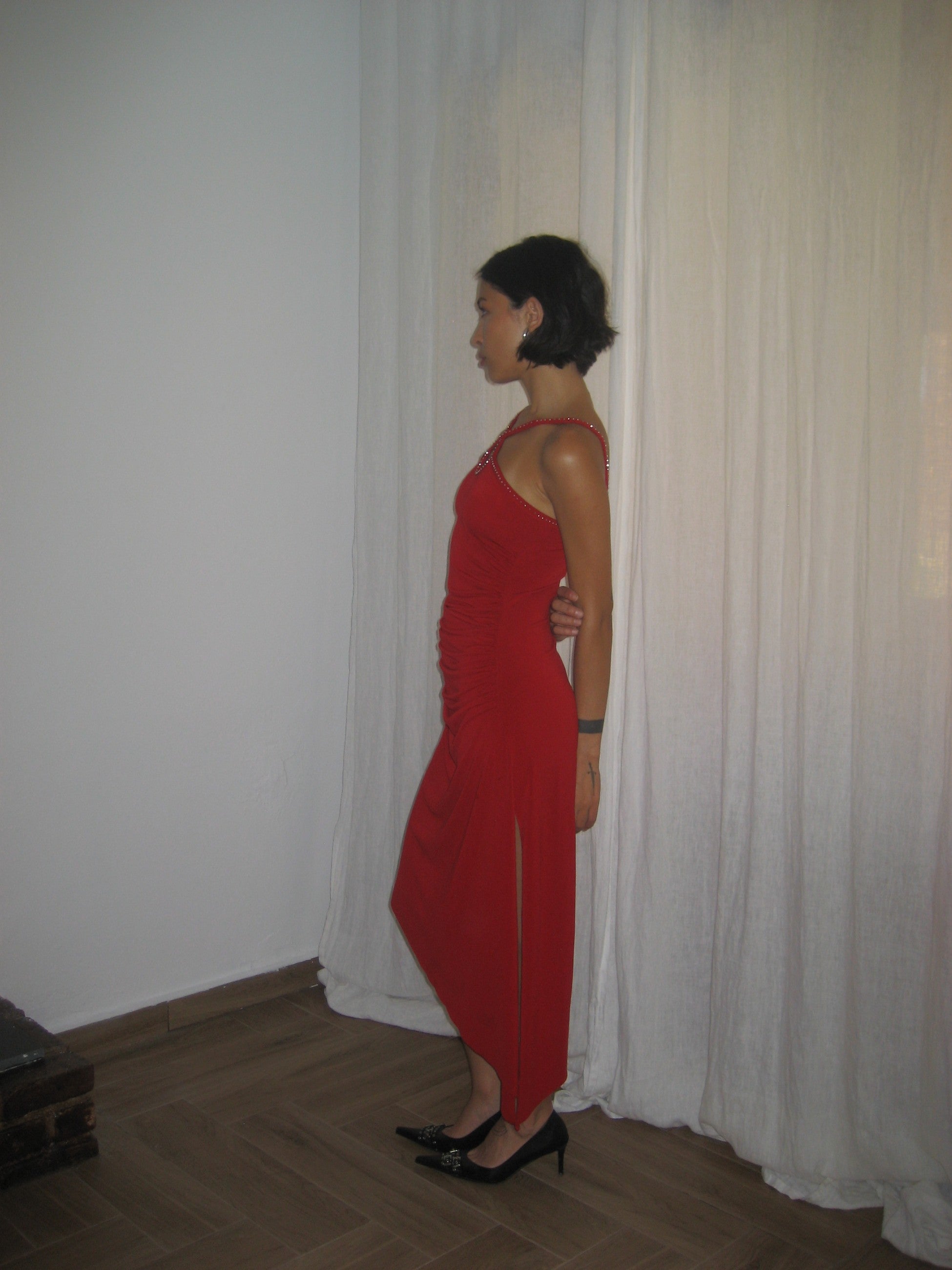 Red Asymmetrical Dress
