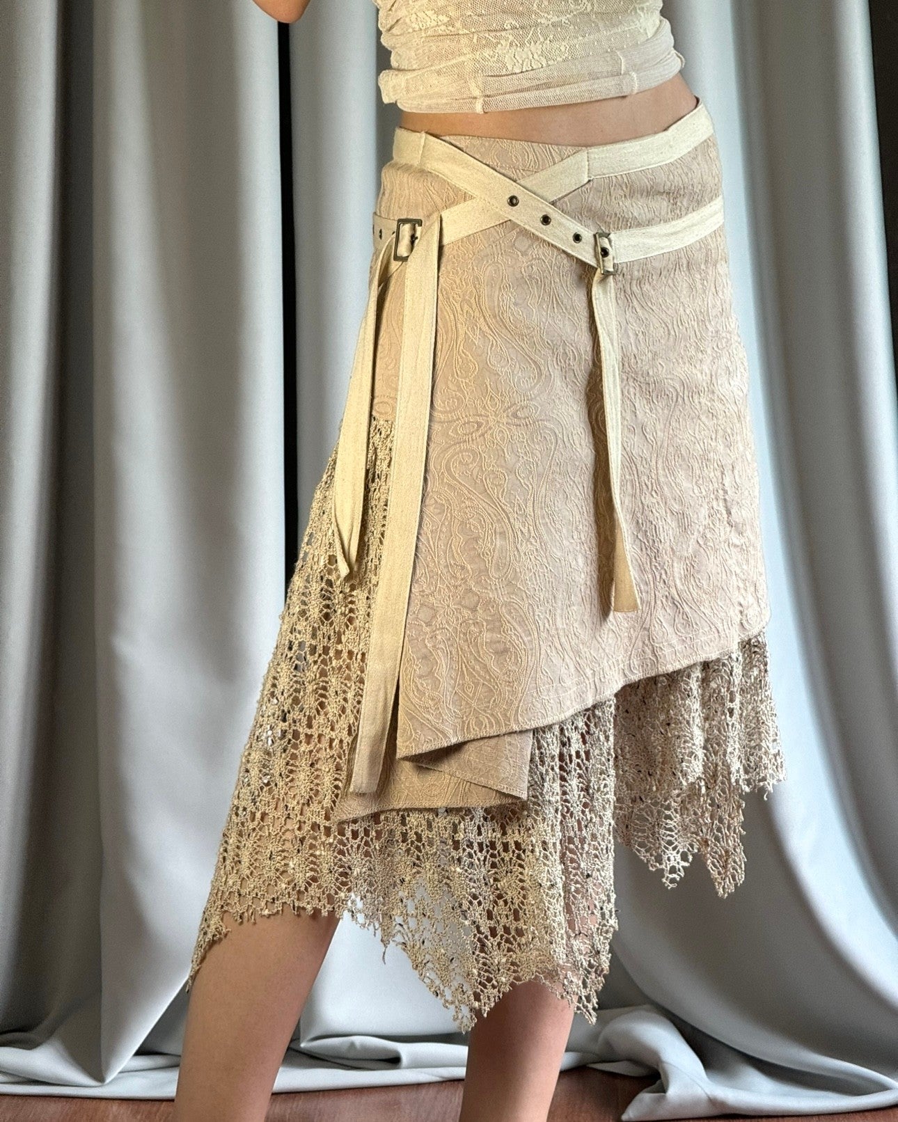 Asymmetrical Beige Skirt