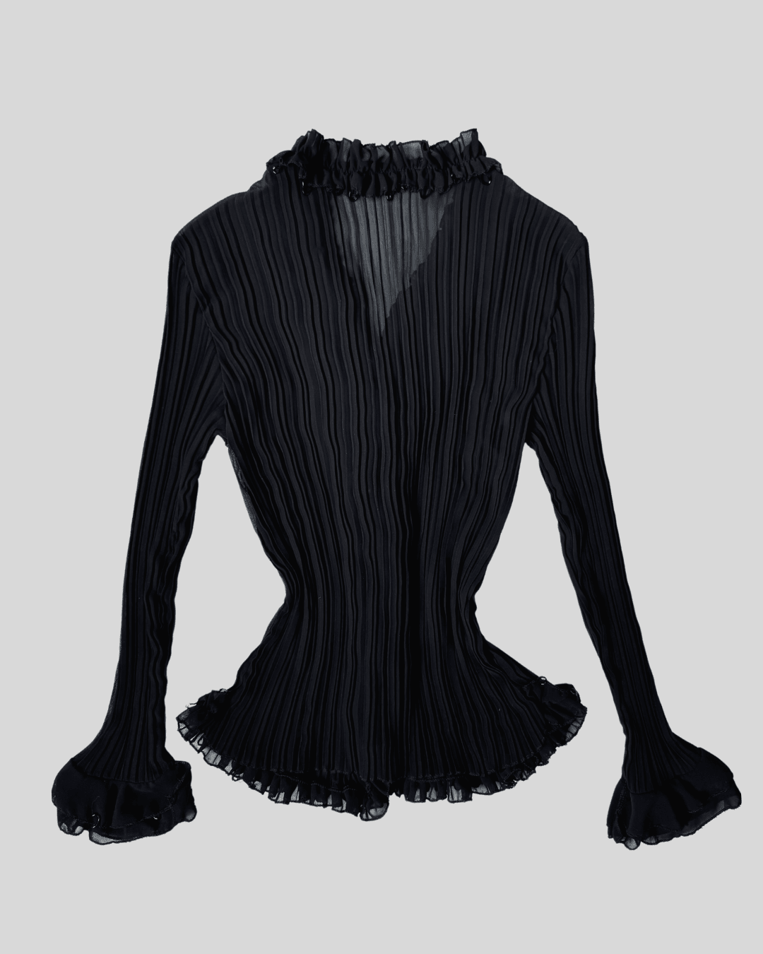 Black Blouse with Collar Detail