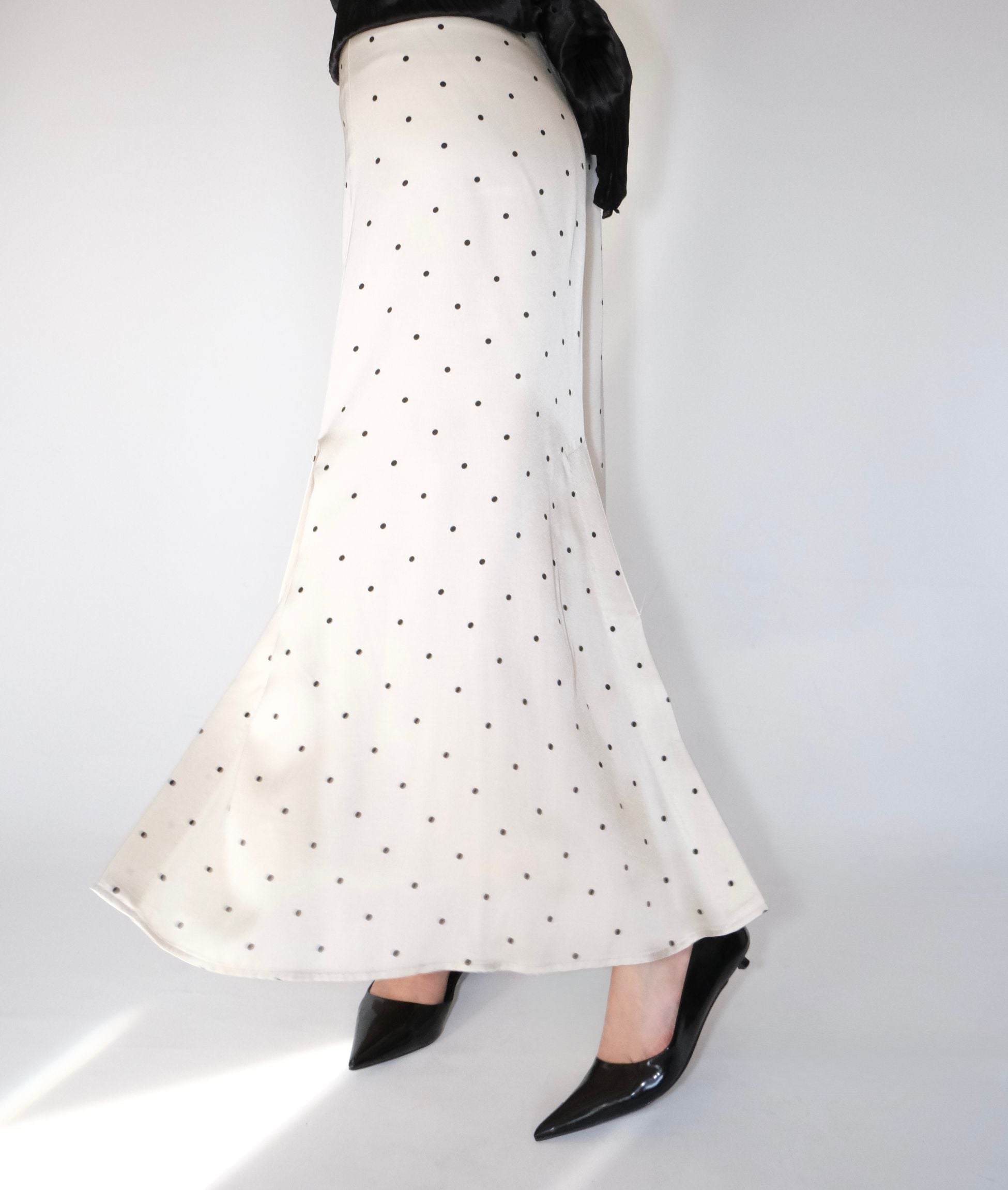 Polka Dot Cream Skirt