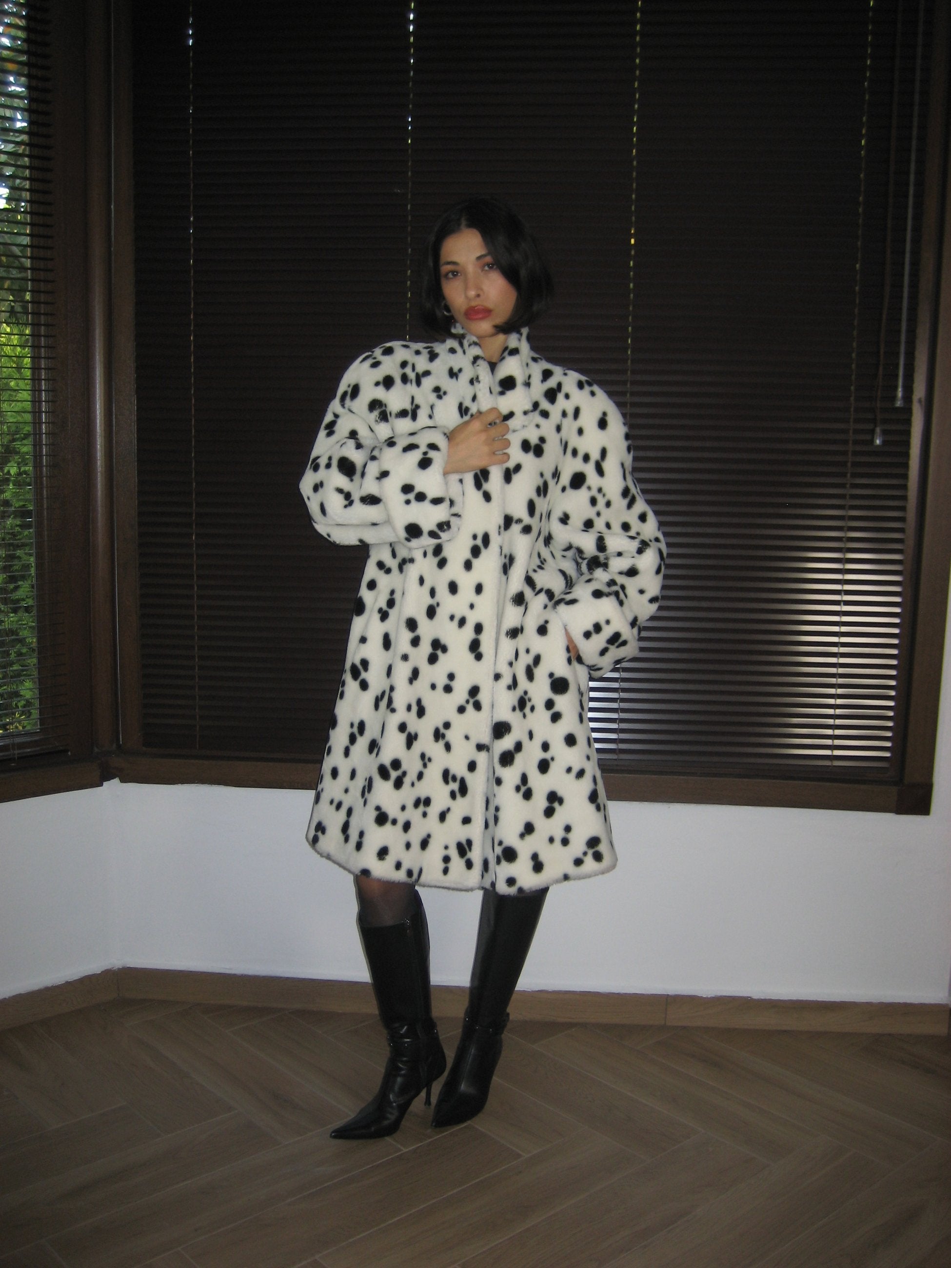 Dalmatian Patterned Plush Fur