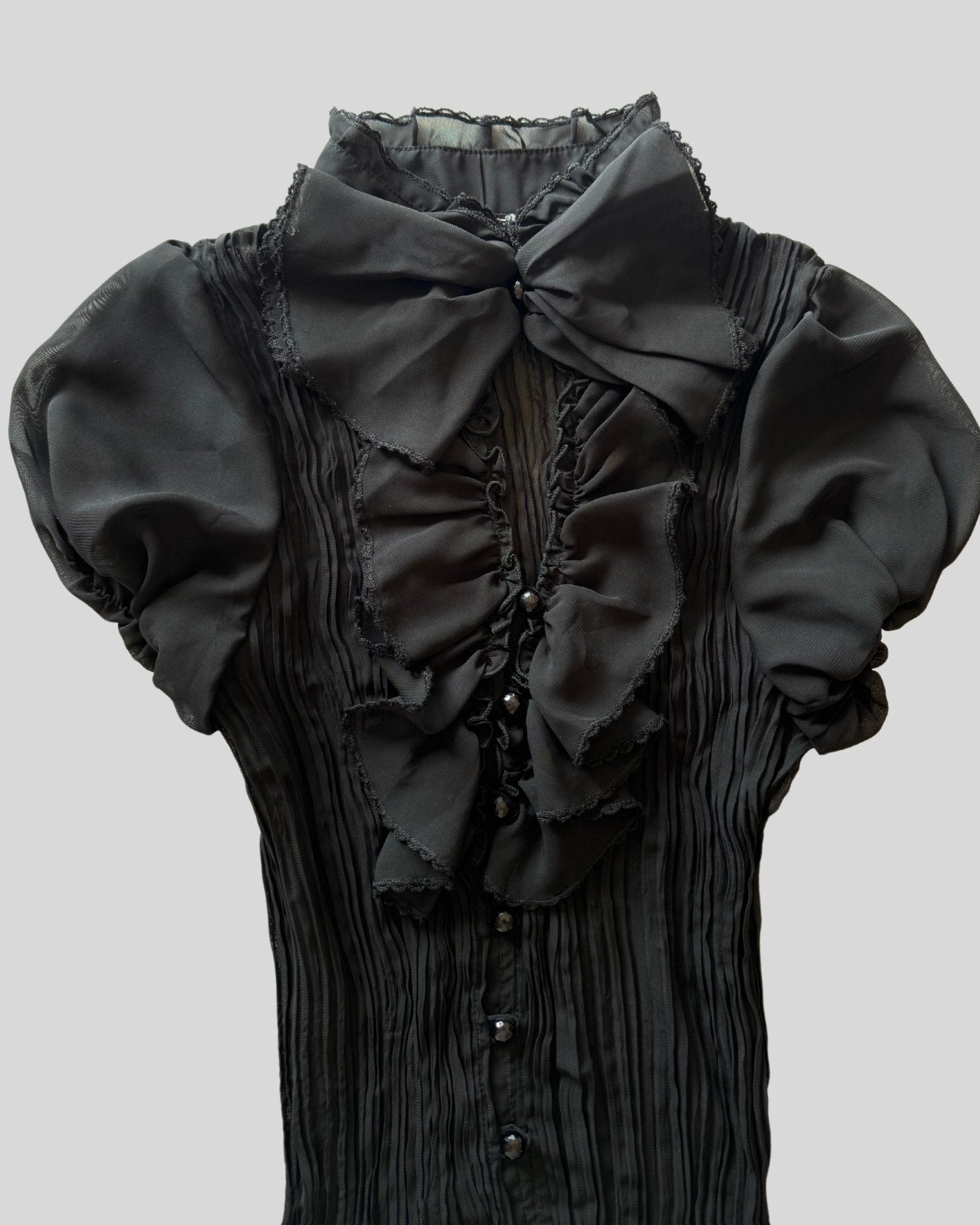 Black Shirt with Collar Detail