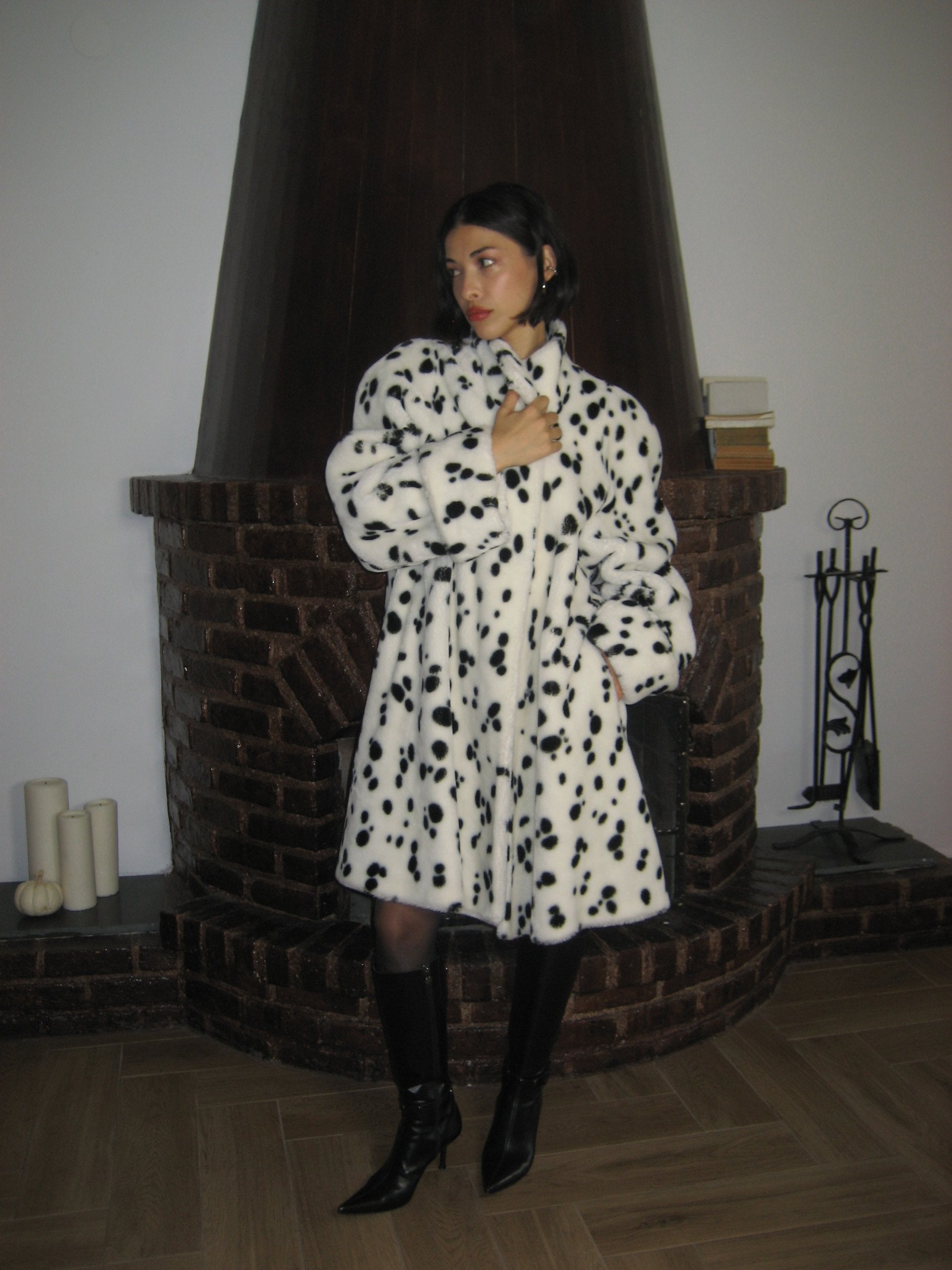 Dalmatian Patterned Plush Fur