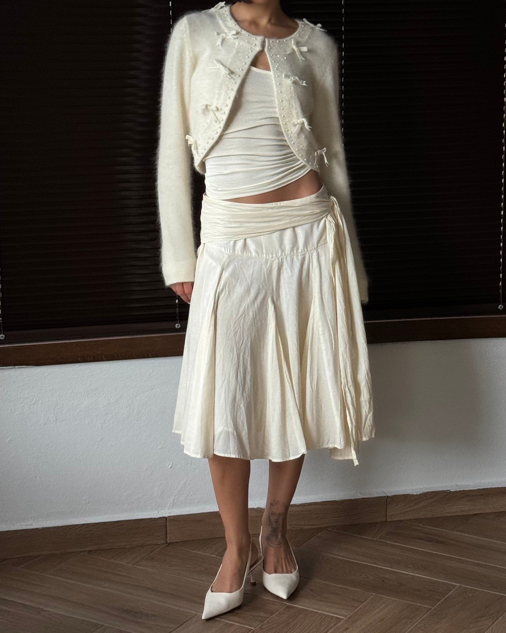 Tied Ecru Skirt