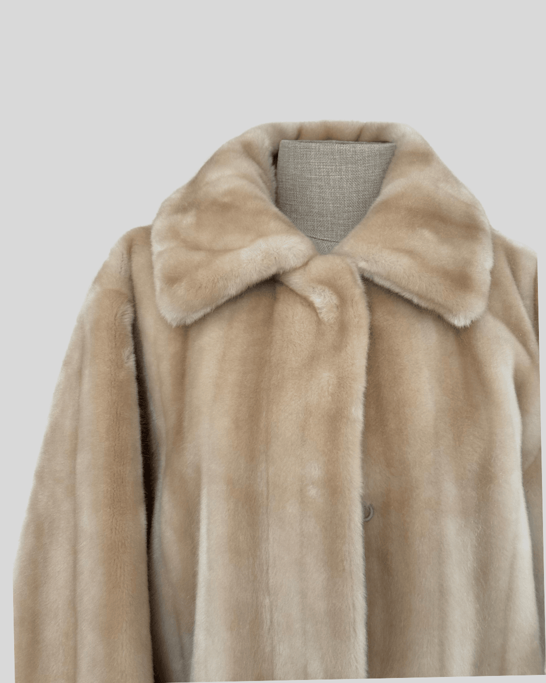 Cream Plush Fur with Pocket