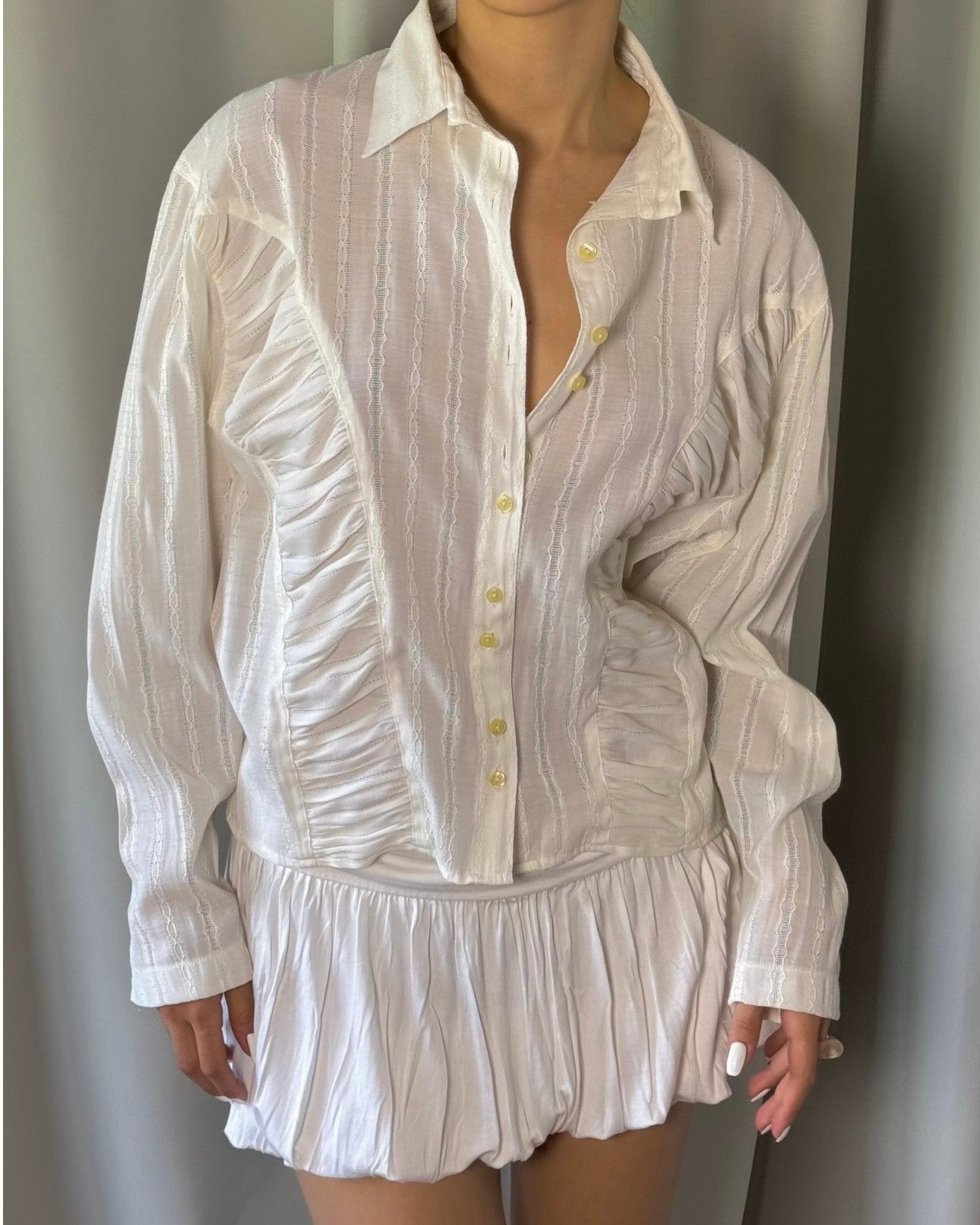 Shirt with Gathered Detail
