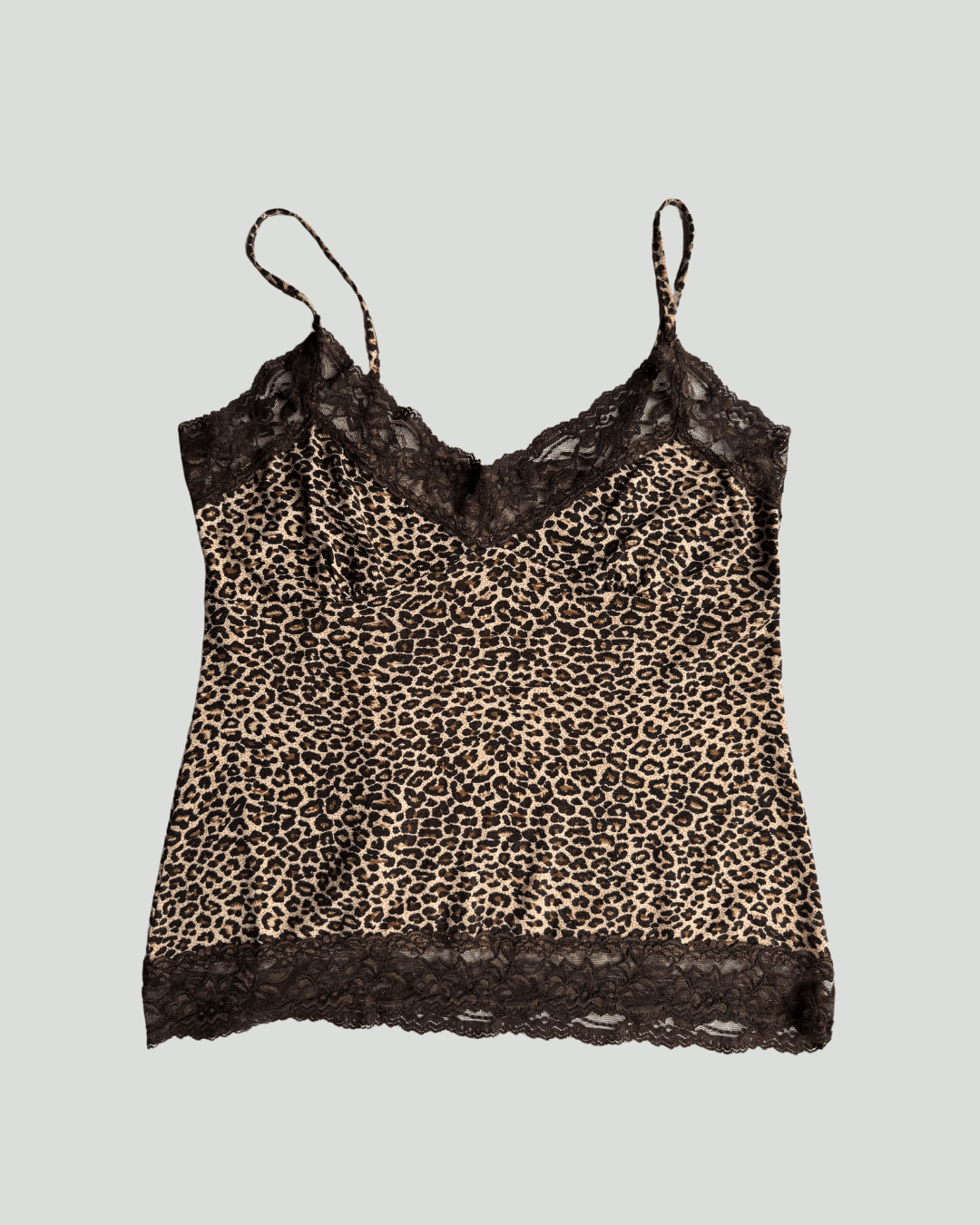 Leopard Strap Blouse with Lace Detail