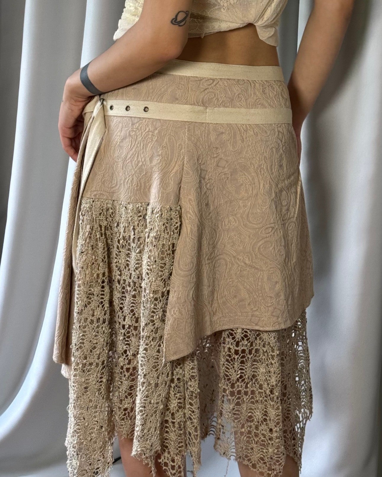Asymmetrical Beige Skirt