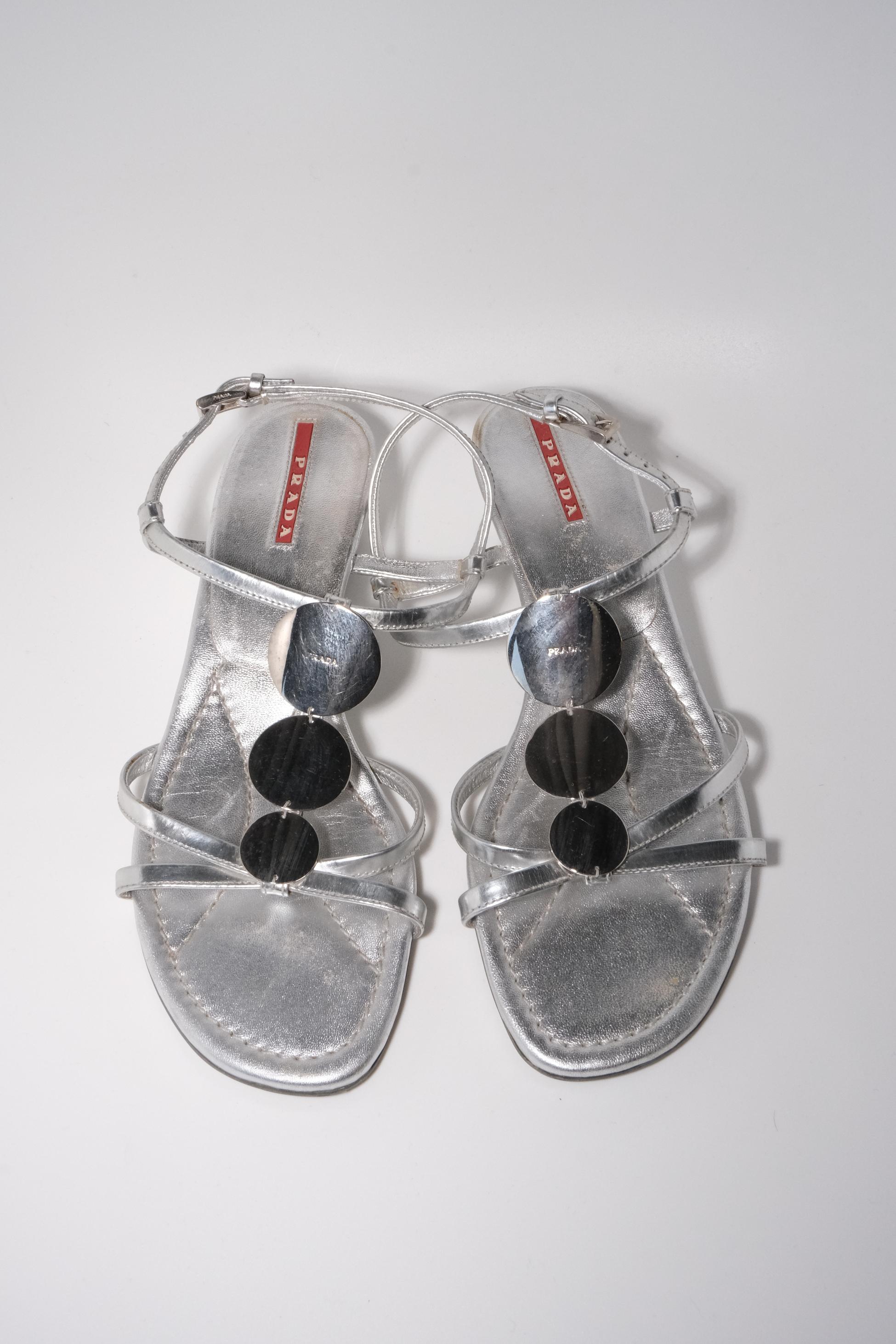 Prada Silver Sandals