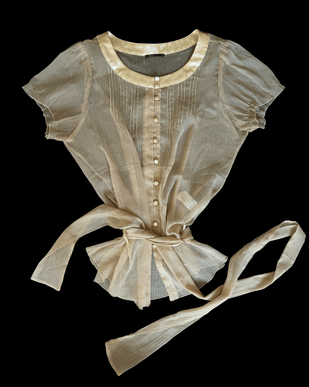 Belted Sheer Blouse