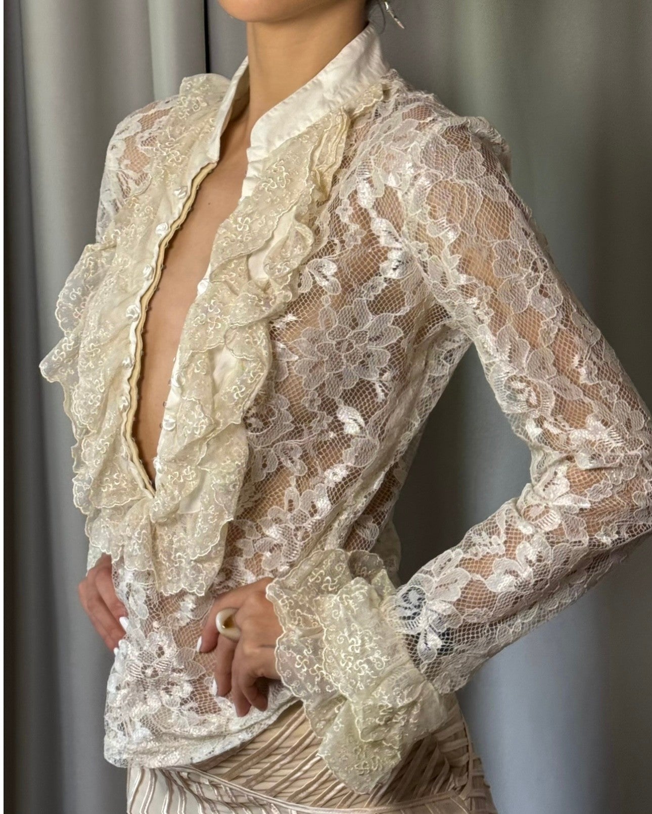 Cream Lace Blouse
