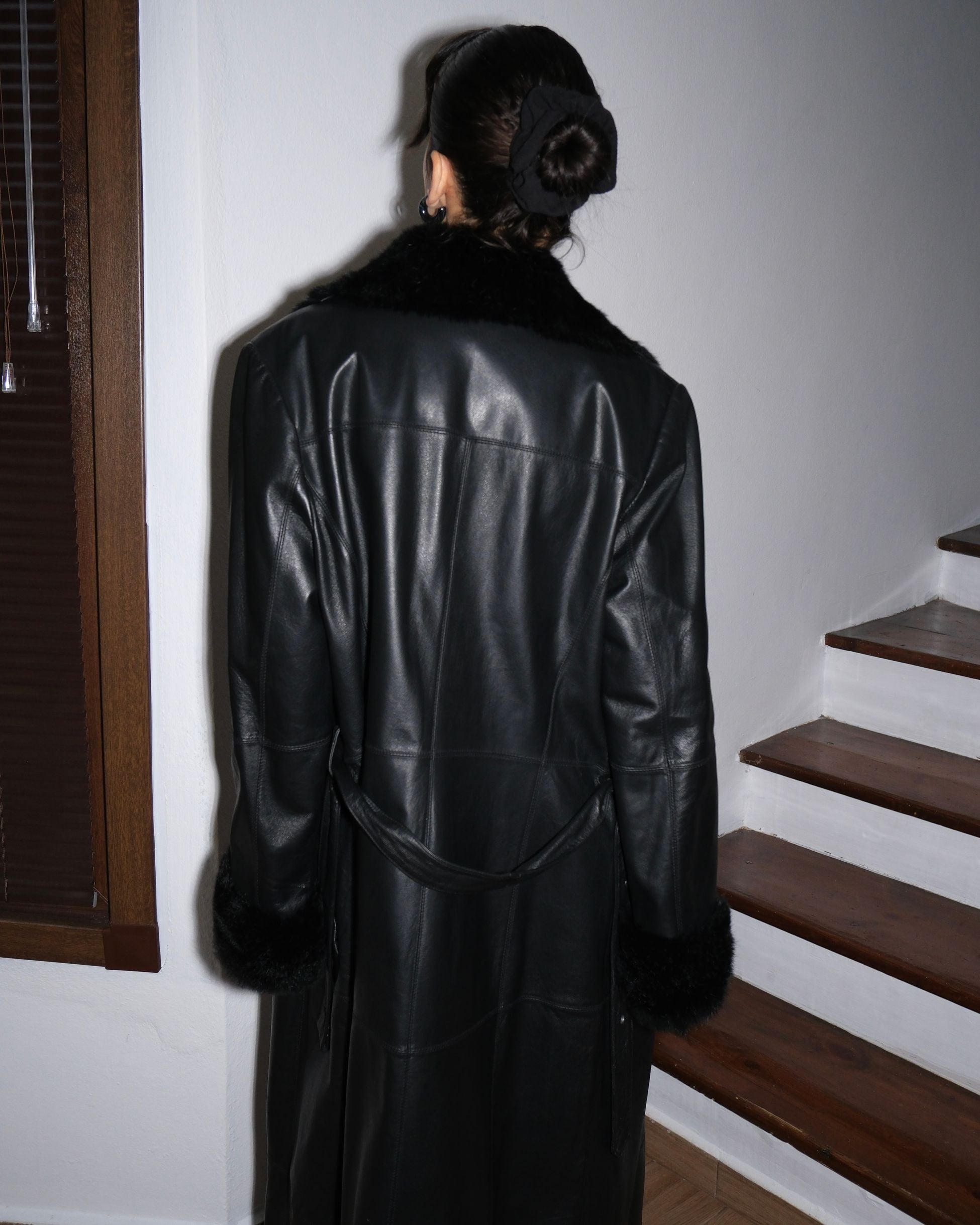 Furry Leather Coat