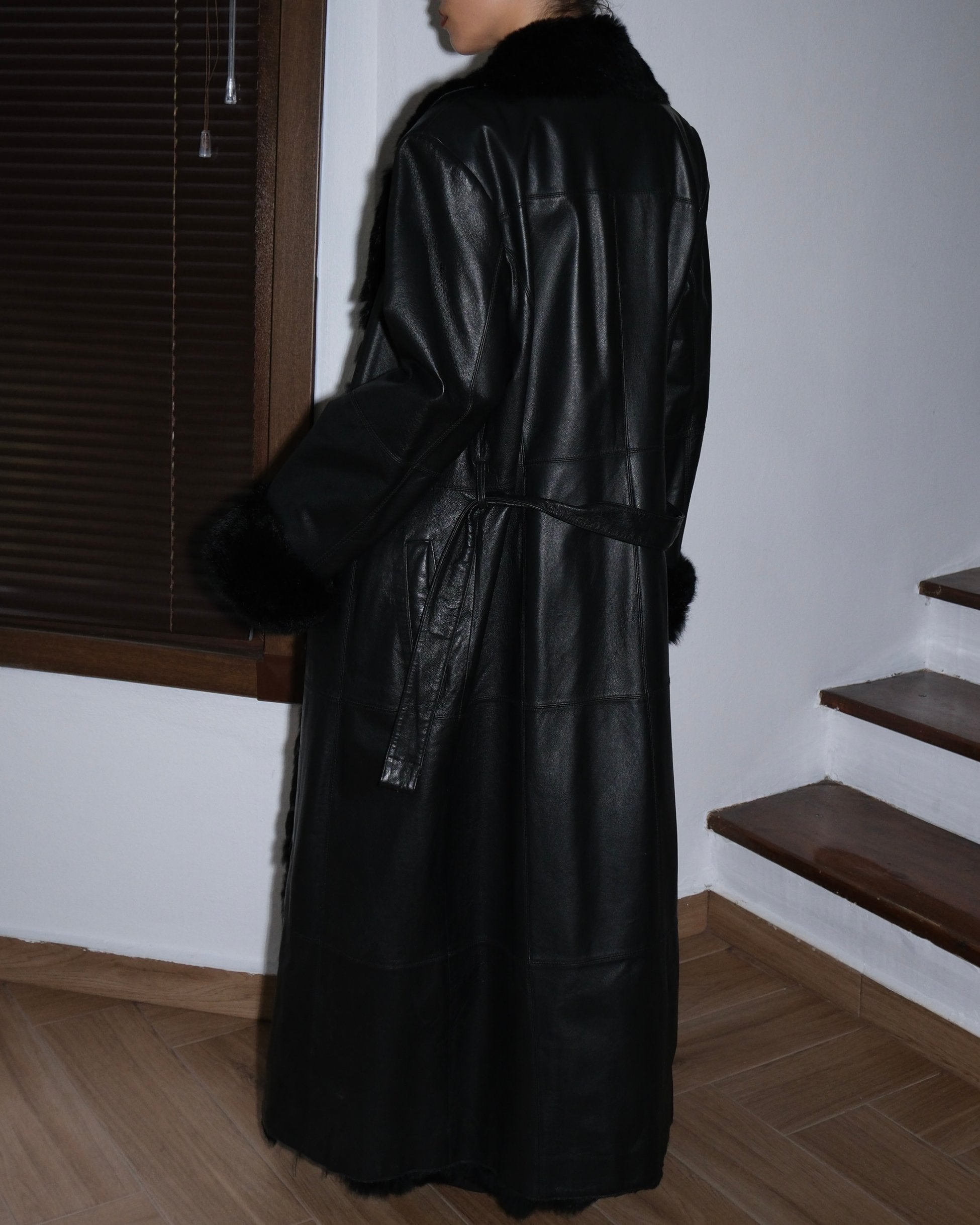Furry Leather Coat