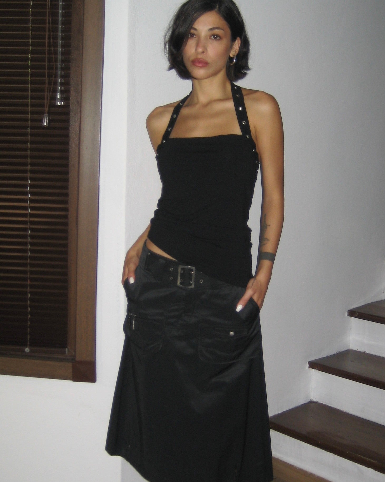 Asymmetrical Blouse with Stud Detail