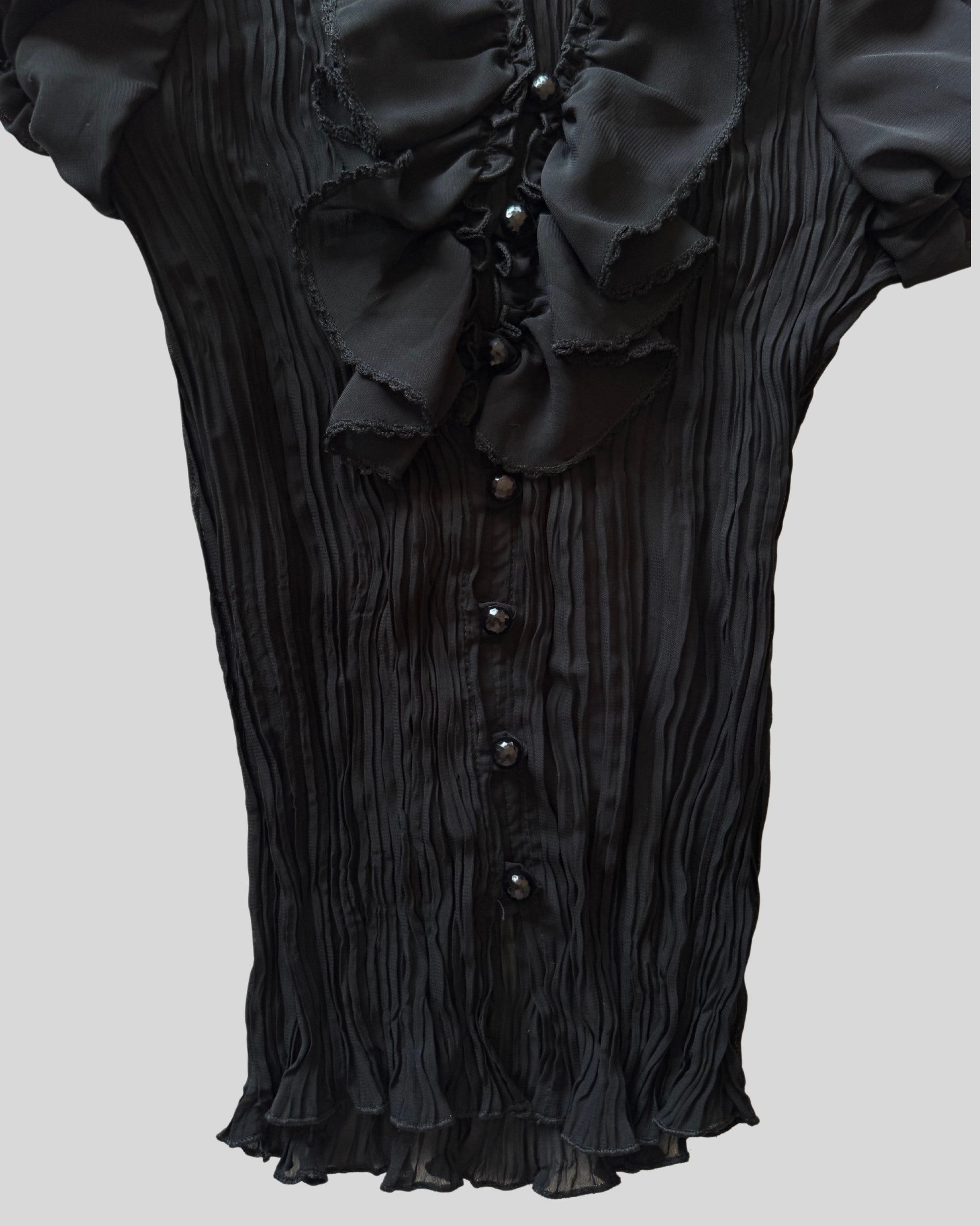 Black Shirt with Collar Detail