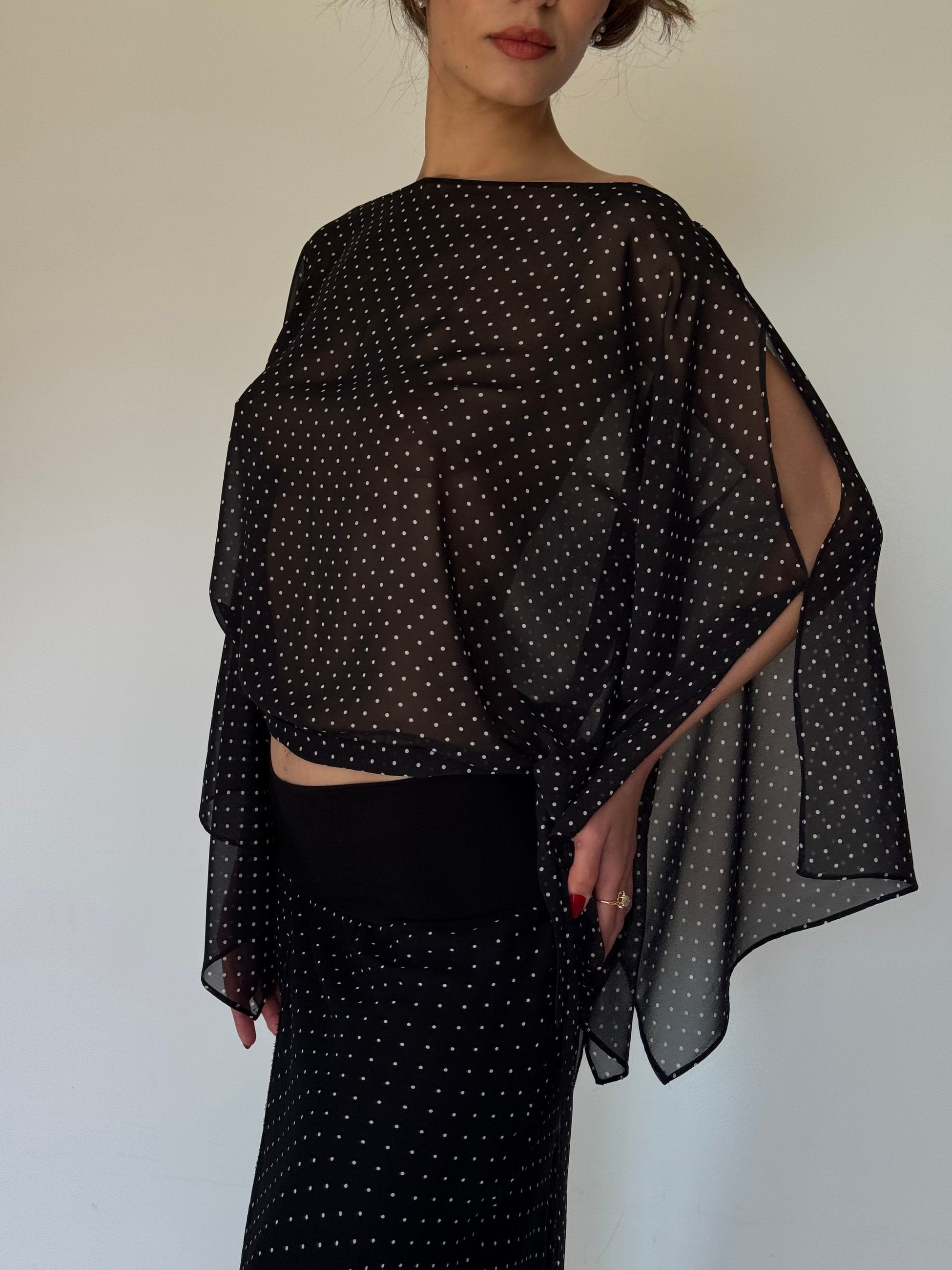 Transparent Polka Dot Blouse