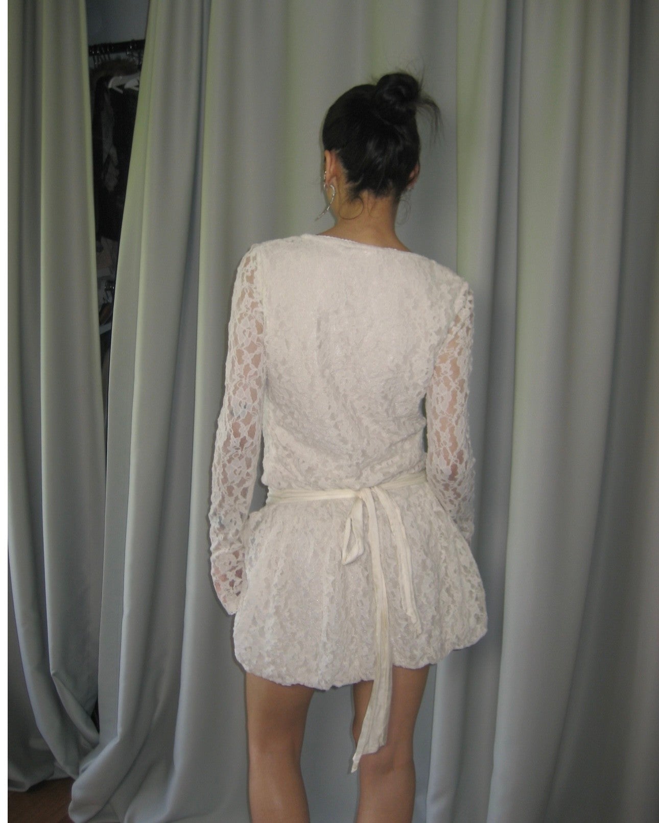 Lace Balloon Skirt Dress