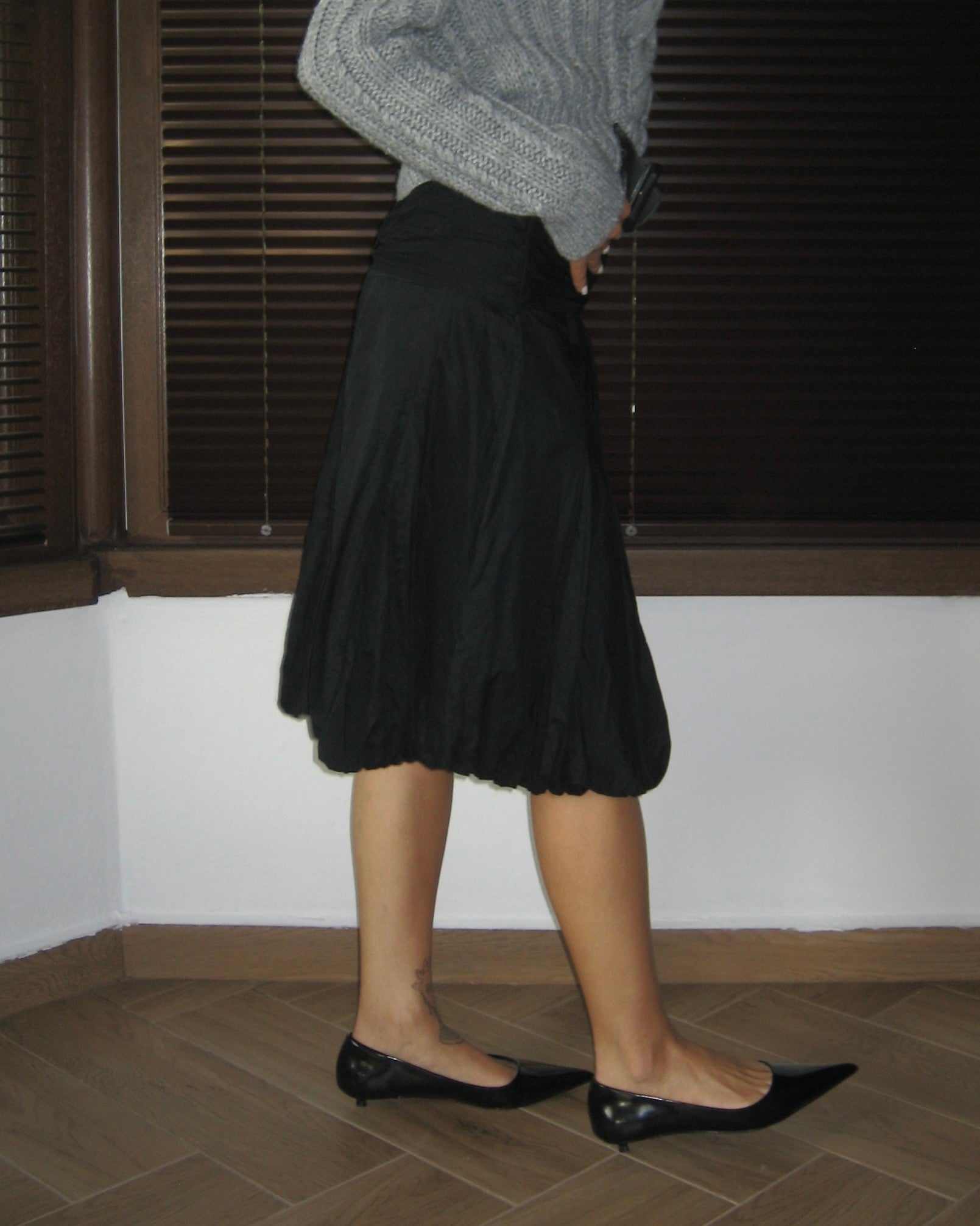 Tied Black Skirt