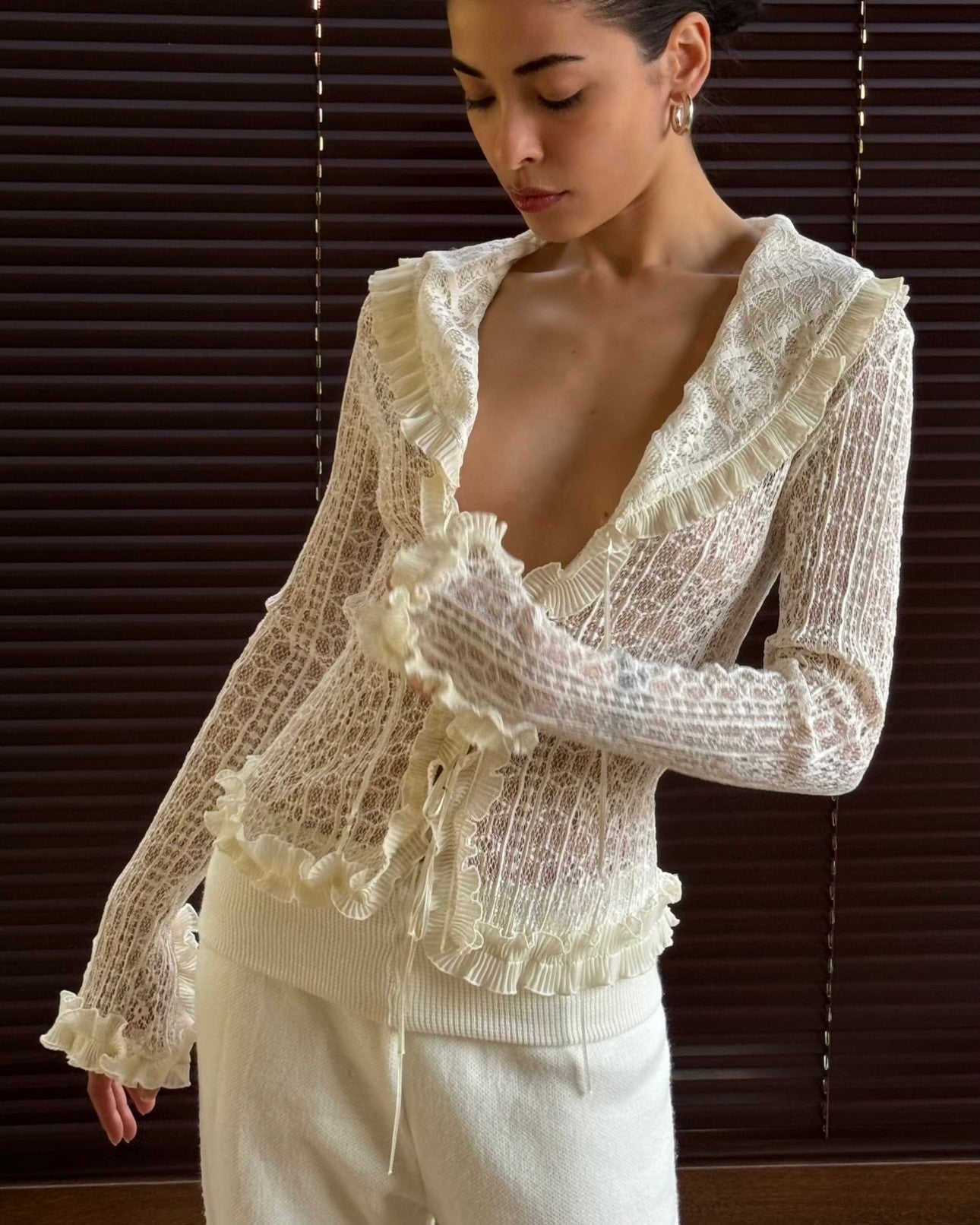 Lace Blouse with String