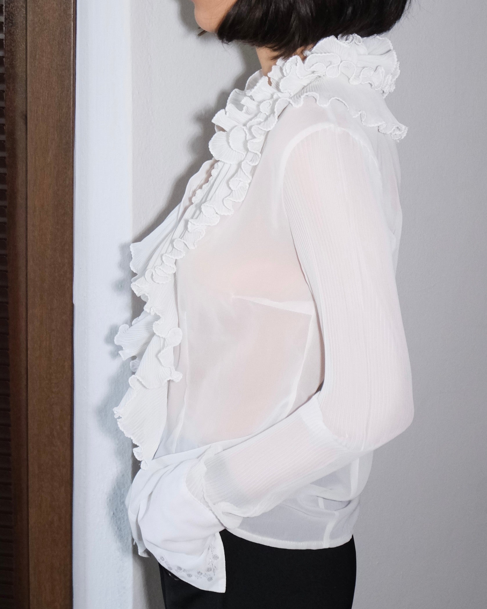 Chiffon Shirt with Ruffle Detail