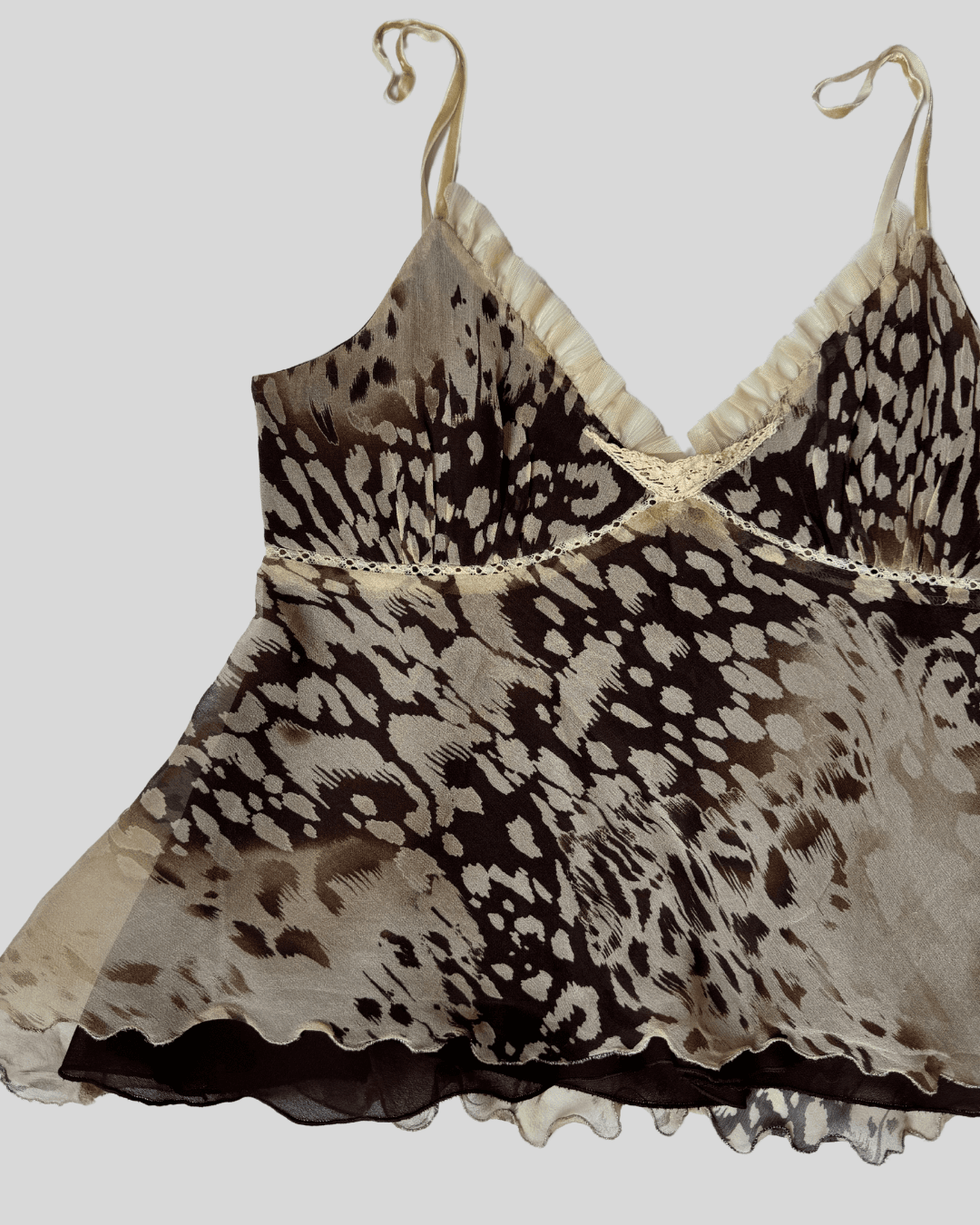 Patterned Strappy Chiffon Top